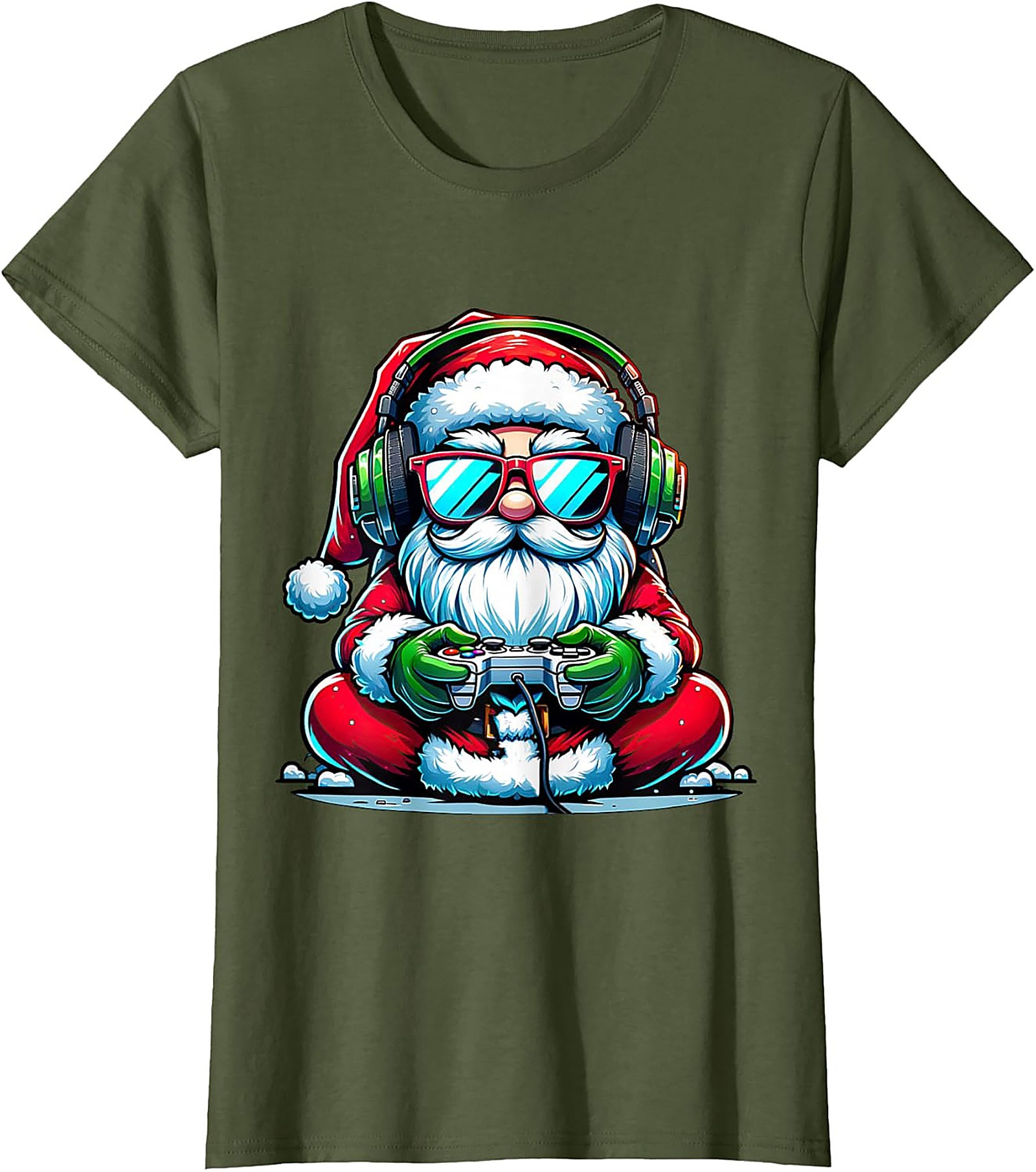 Gamer Santa T-shirt | Funny Christmas Gaming Graphic Tee