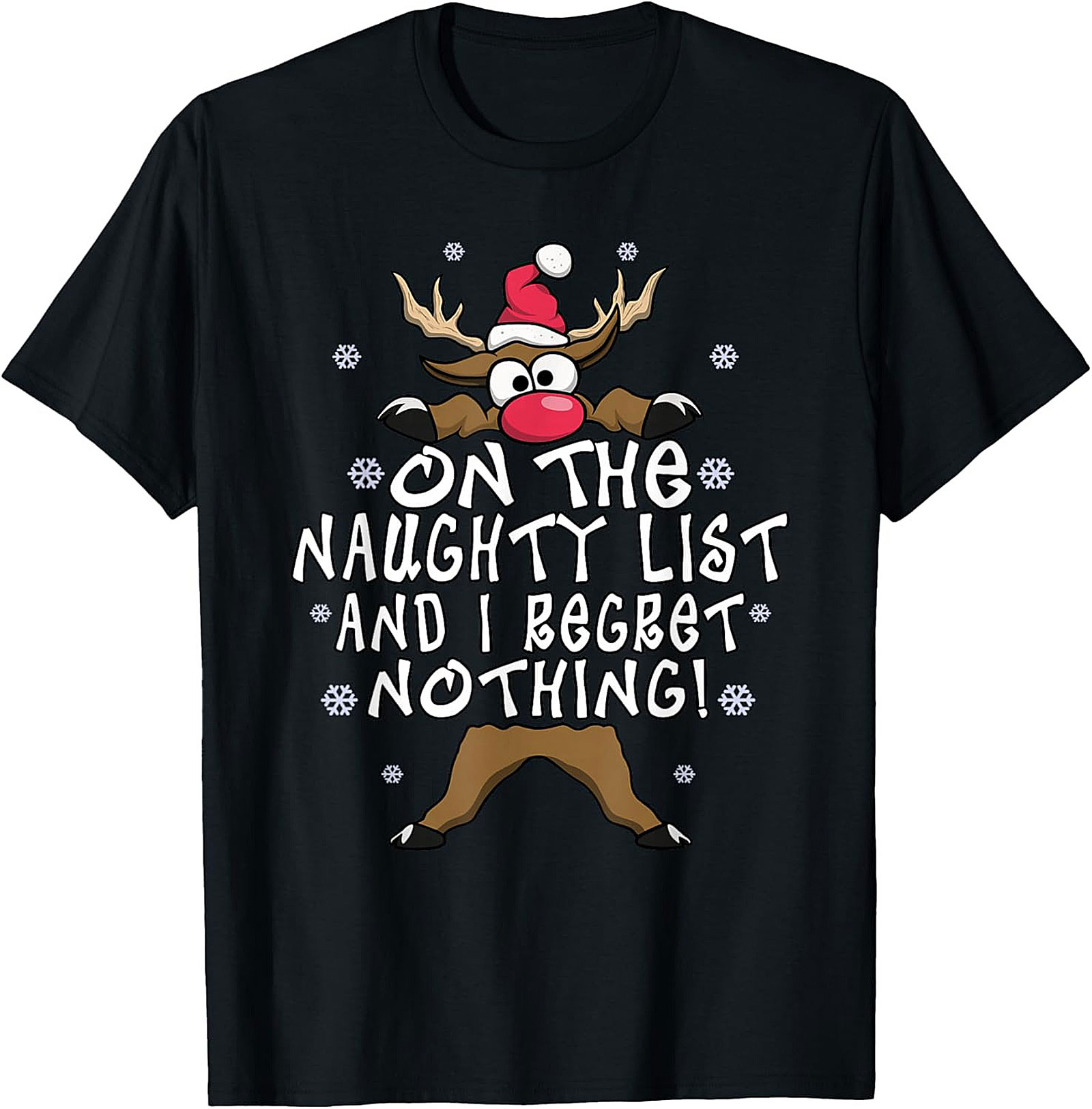 Funny Naughty List T-Shirt Christmas Graphic Tee