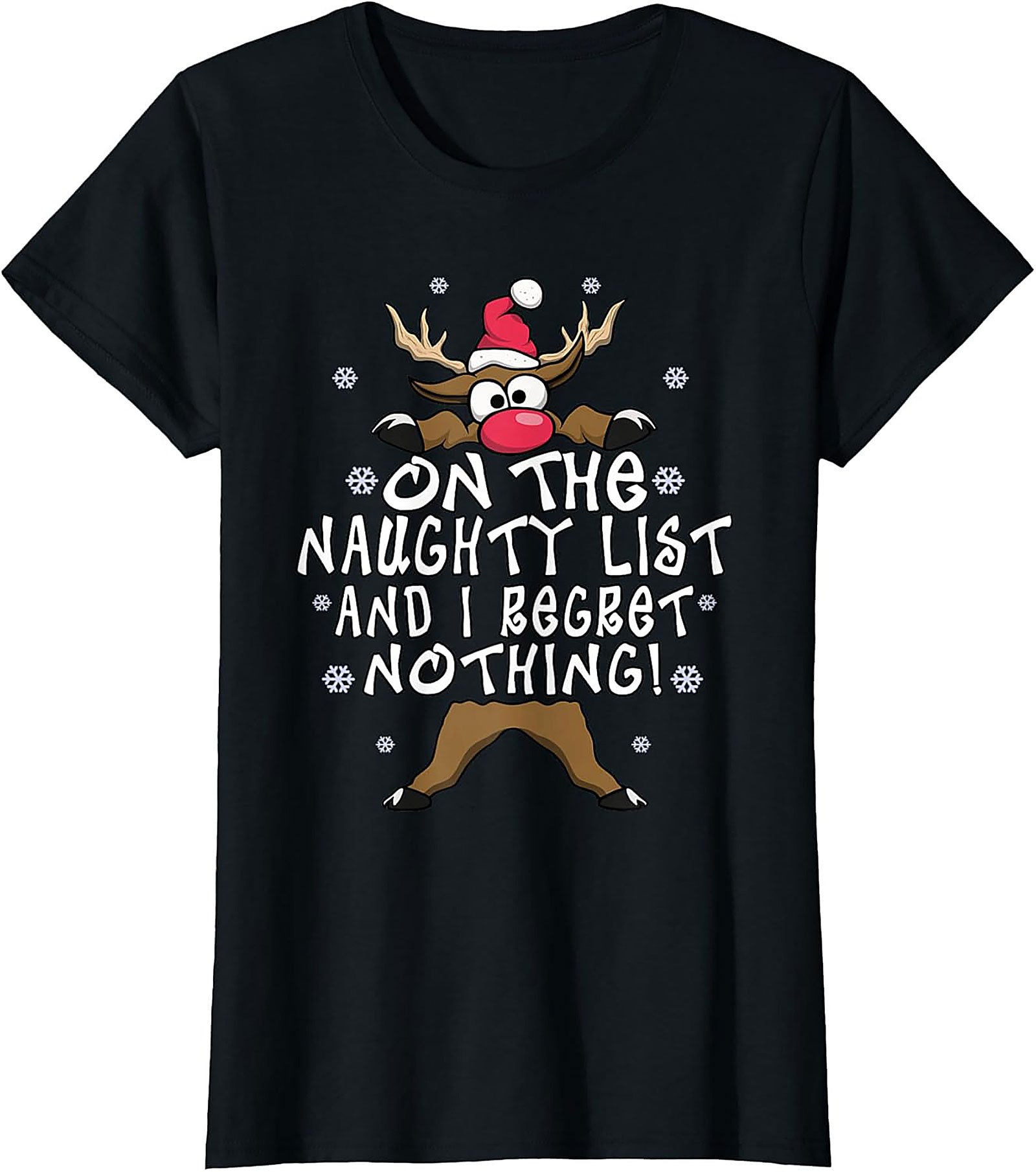 Funny Naughty List T-Shirt Christmas Graphic Tee