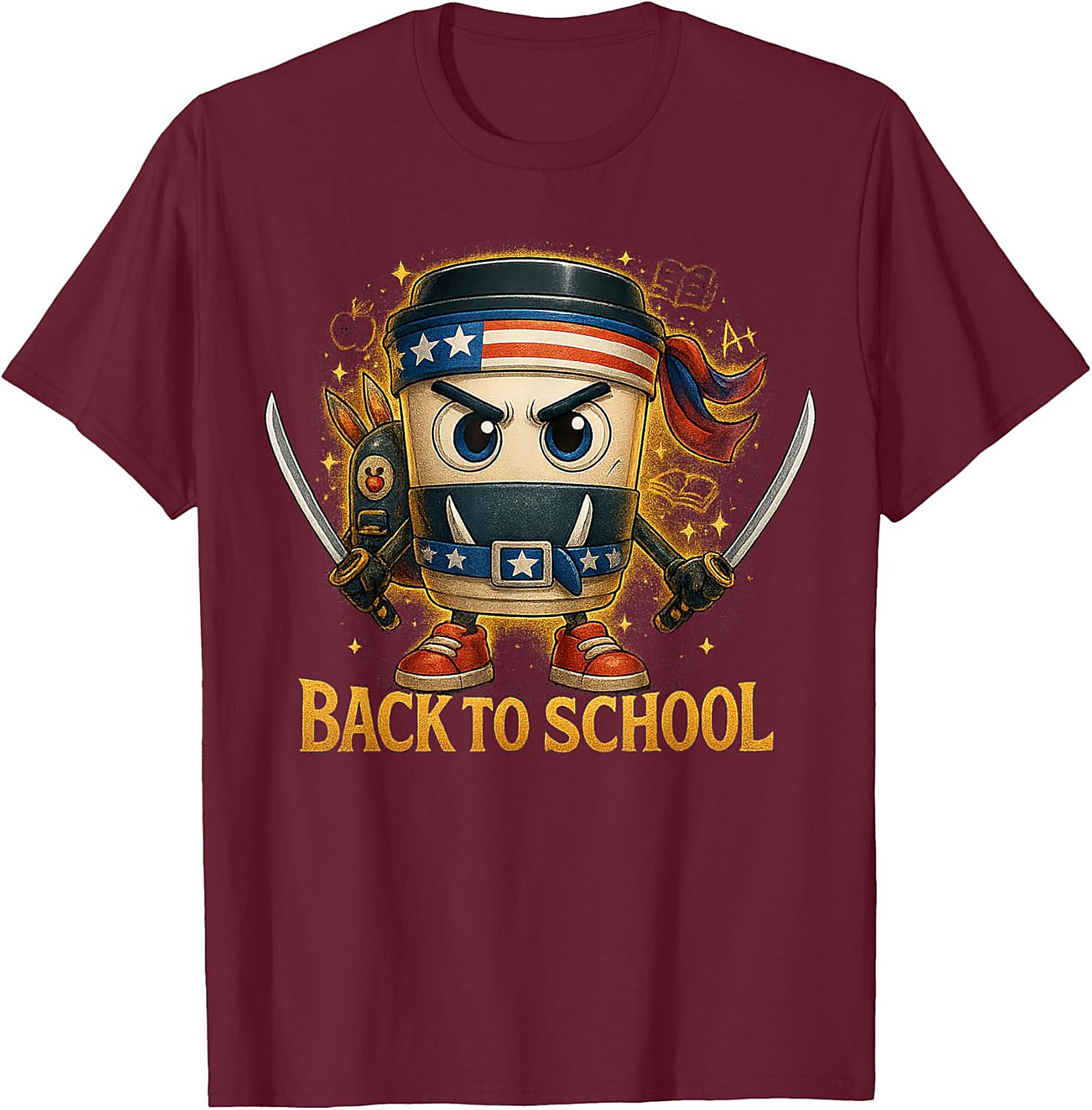 Coffee Ninja Back to School Funny Teacher Graphic Tee