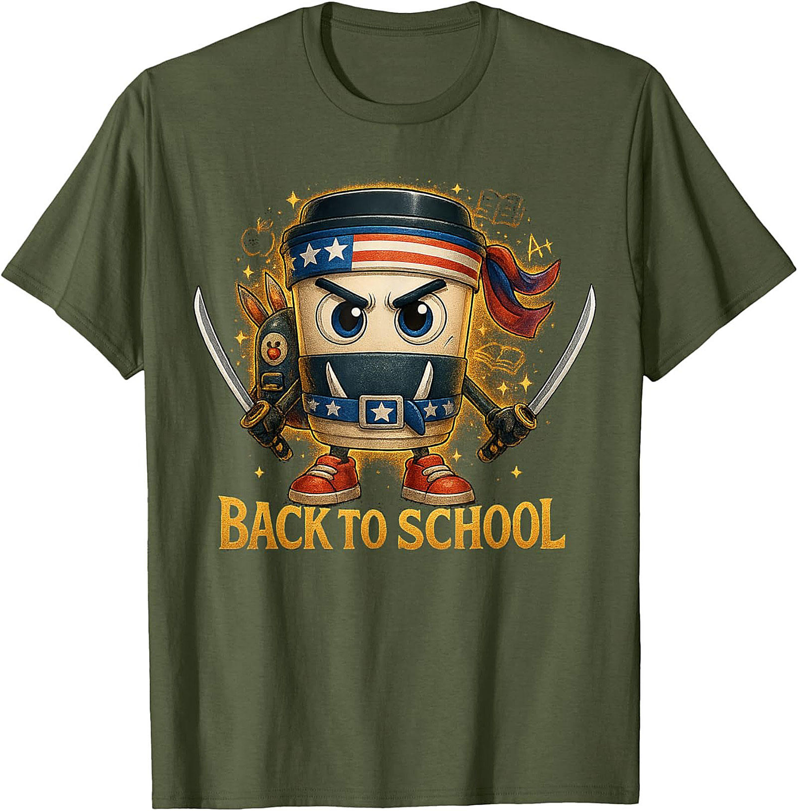 Coffee Ninja Back to School Funny Teacher Graphic Tee