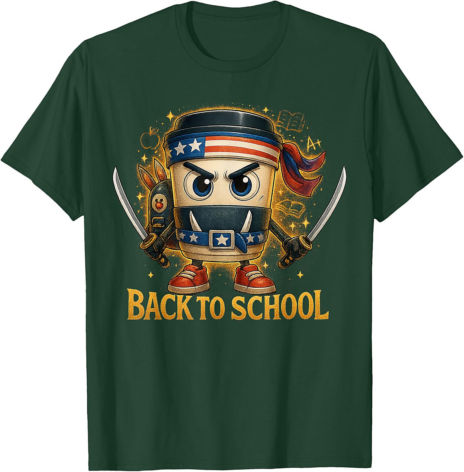 Coffee Ninja Back to School Funny Teacher Graphic Tee