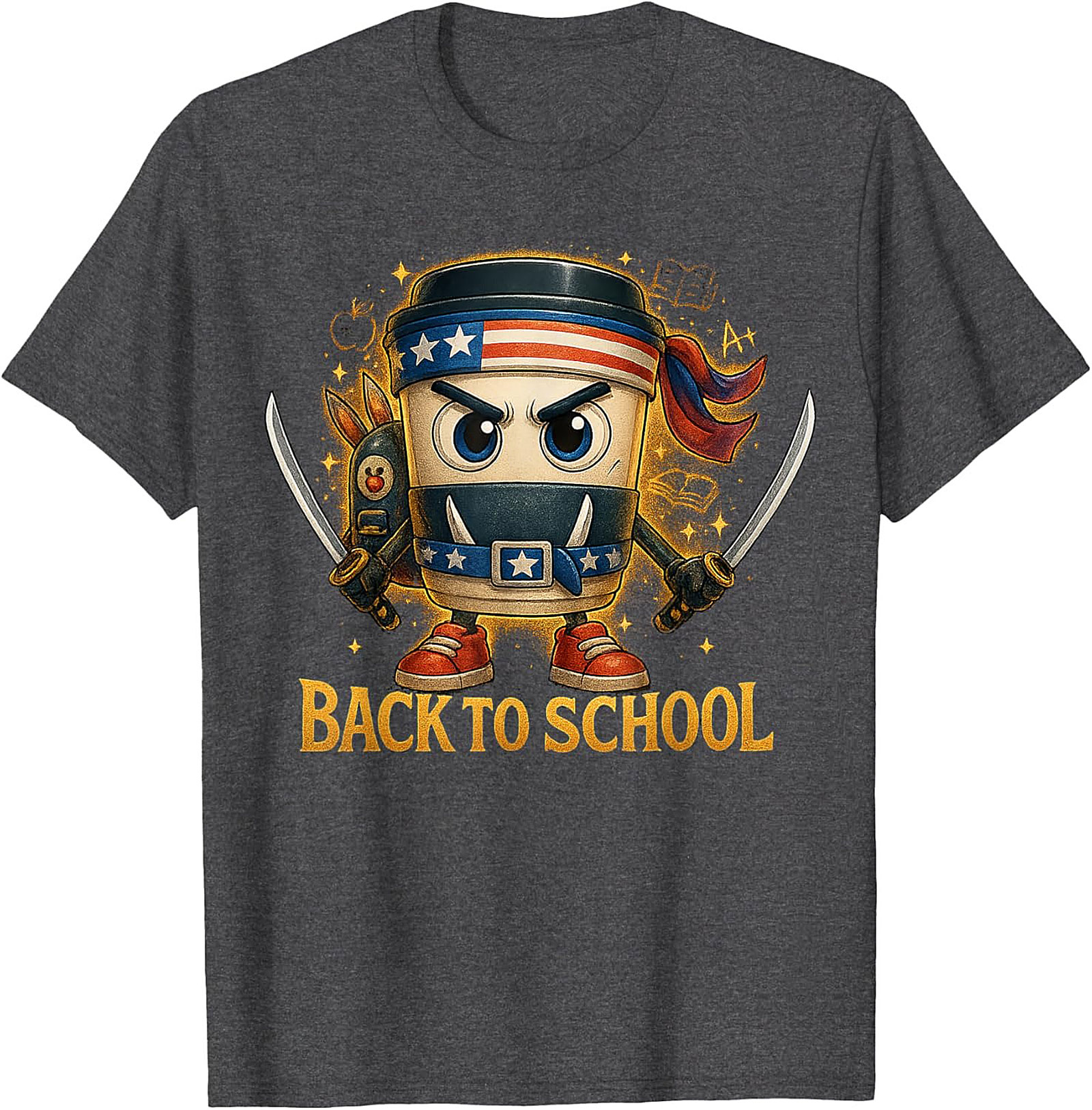 Coffee Ninja Back to School Funny Teacher Graphic Tee