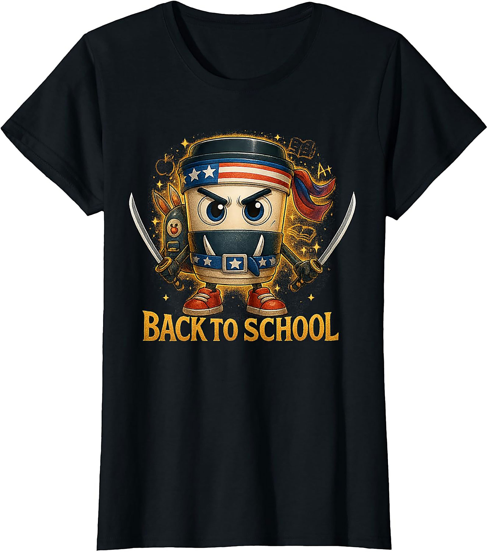 Coffee Ninja Back to School Funny Teacher Graphic Tee
