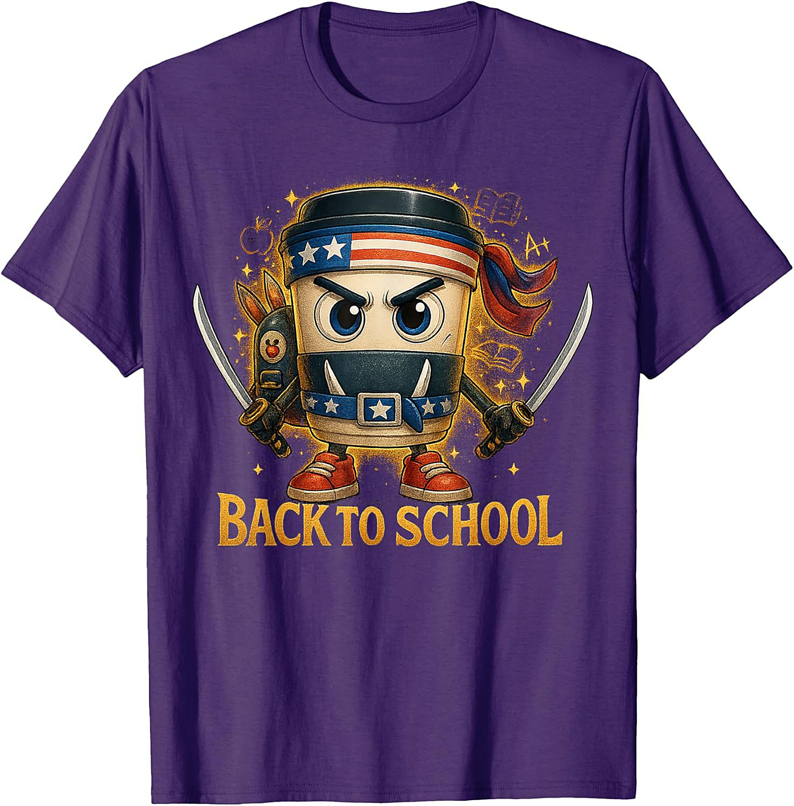 Coffee Ninja Back to School Funny Teacher Graphic Tee