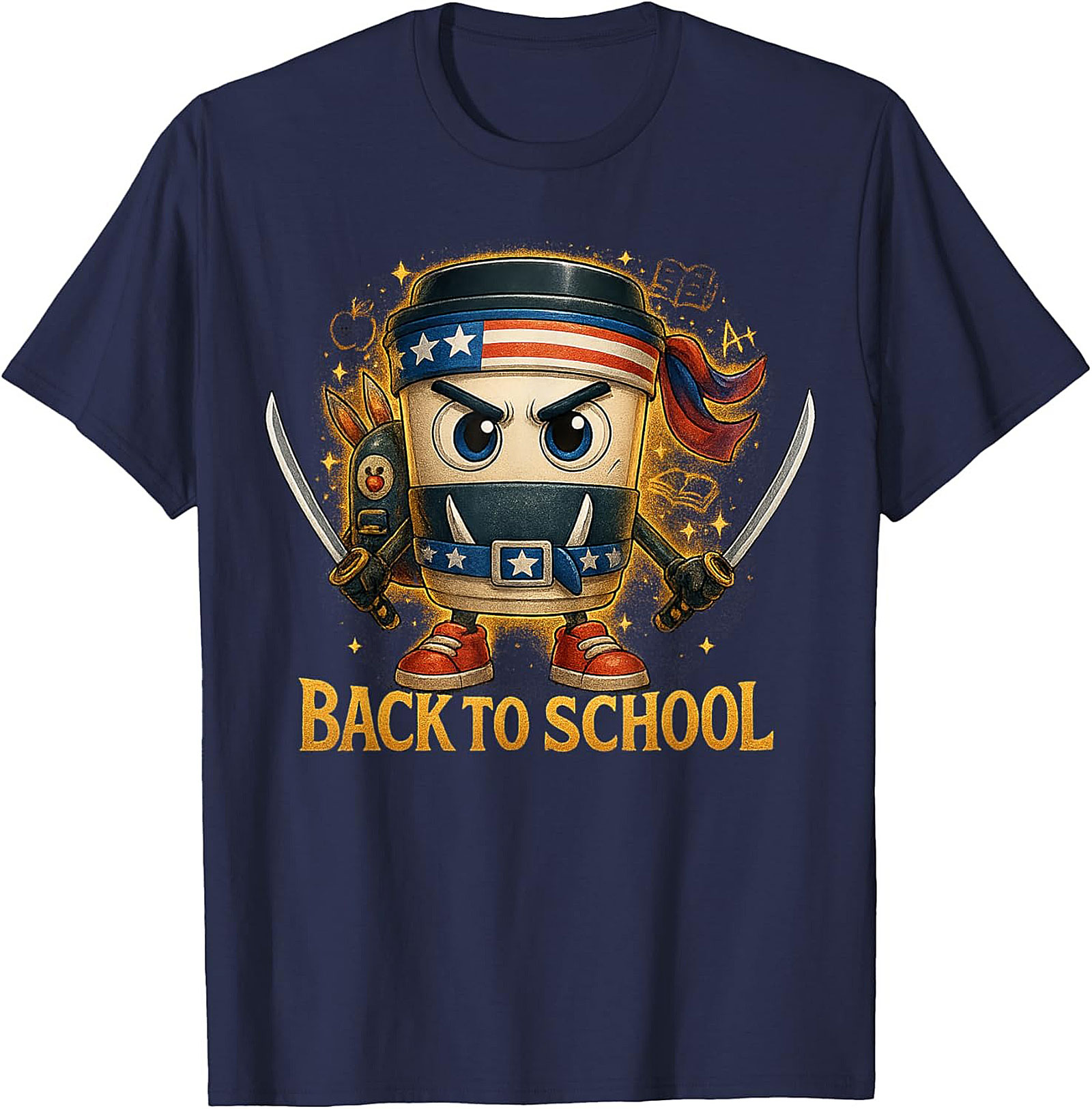 Coffee Ninja Back to School Funny Teacher Graphic Tee