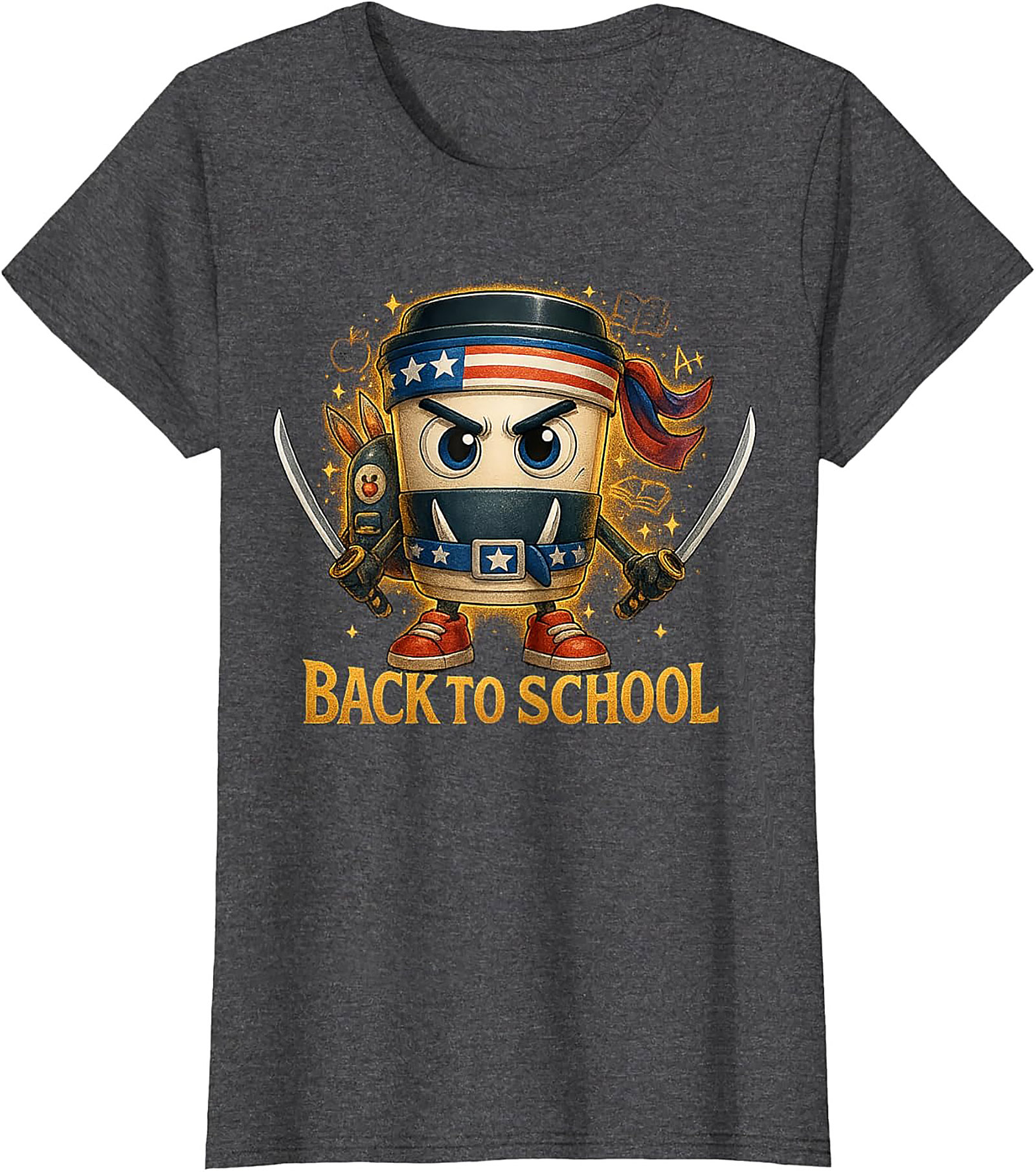 Coffee Ninja Back to School Funny Teacher Graphic Tee