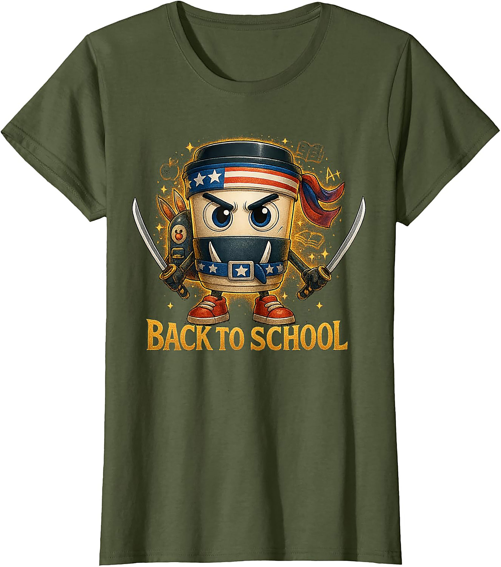Coffee Ninja Back to School Funny Teacher Graphic Tee
