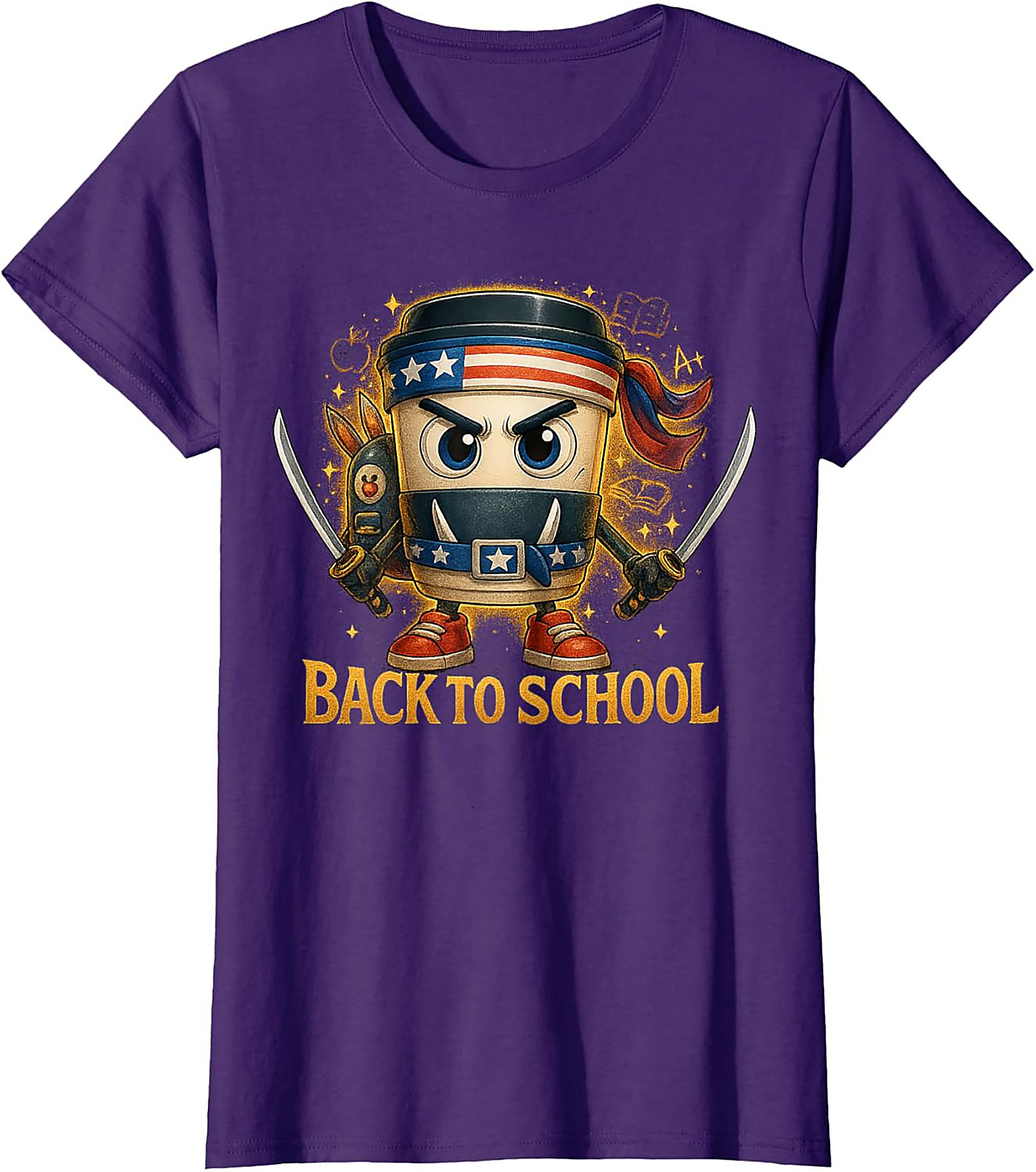 Coffee Ninja Back to School Funny Teacher Graphic Tee