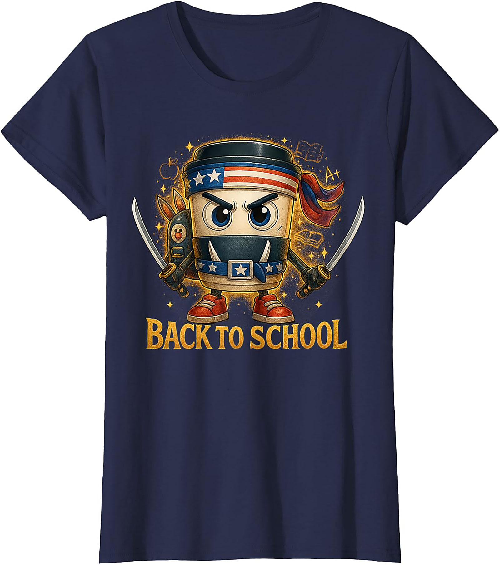 Coffee Ninja Back to School Funny Teacher Graphic Tee