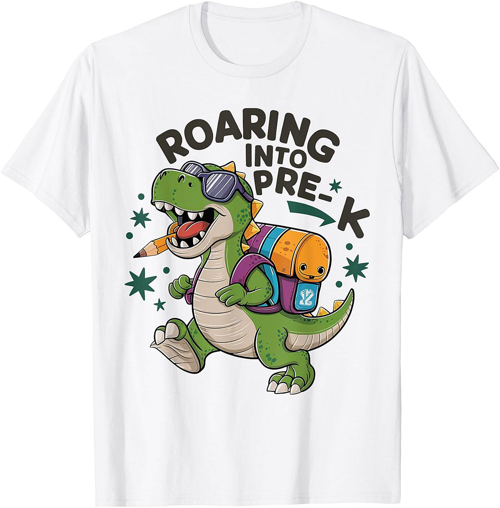 Roaring Into Pre-K Dinosaur Graphic Tee | Funny Unisex Shirt
