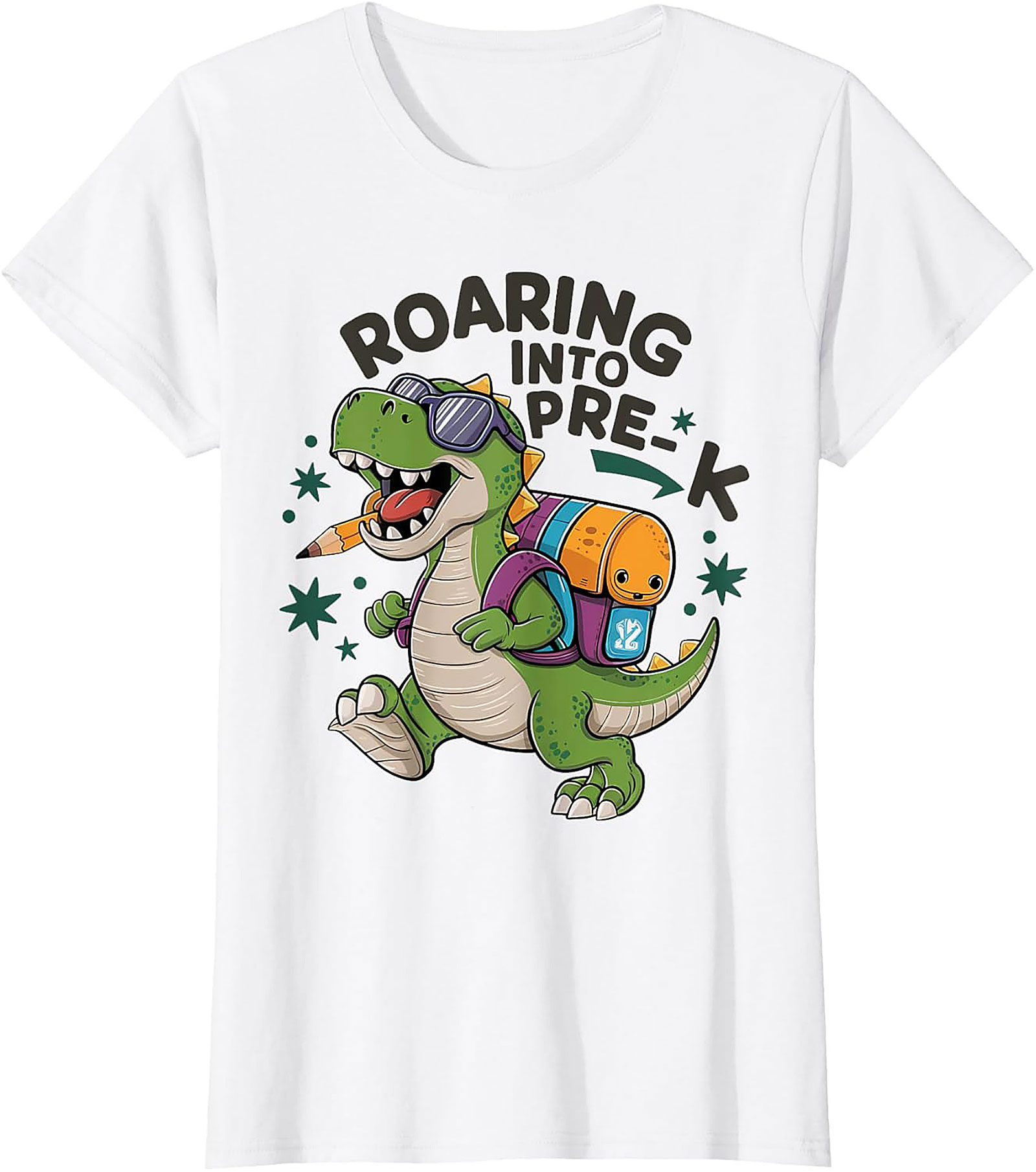 Roaring Into Pre-K Dinosaur Graphic Tee | Funny Unisex Shirt