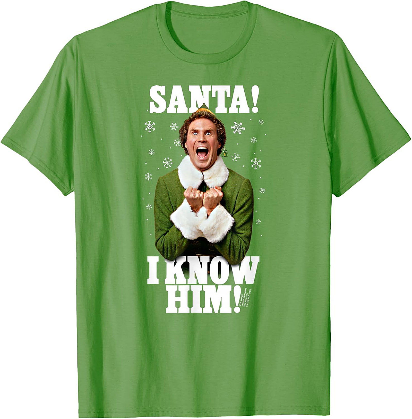 Buddy the Elf T-shirt SANTA! I KNOW HIM! Funny Graphic Tee