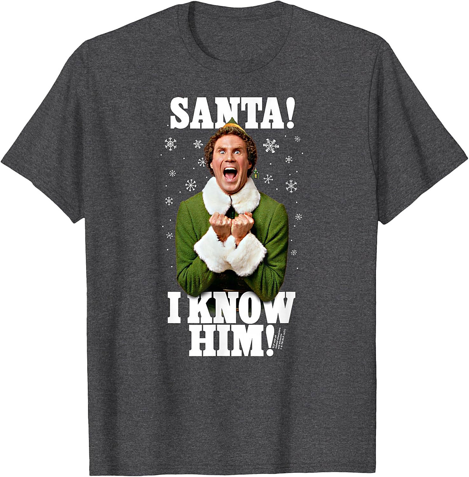 Buddy the Elf T-shirt SANTA! I KNOW HIM! Funny Graphic Tee