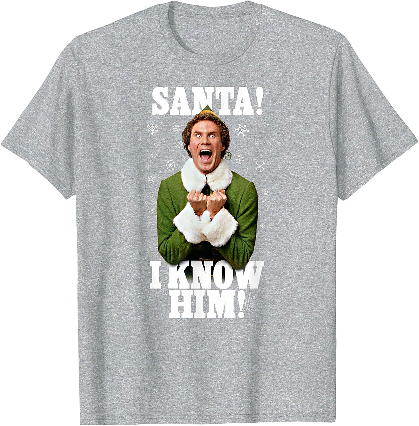 Buddy the Elf T-shirt SANTA! I KNOW HIM! Funny Graphic Tee