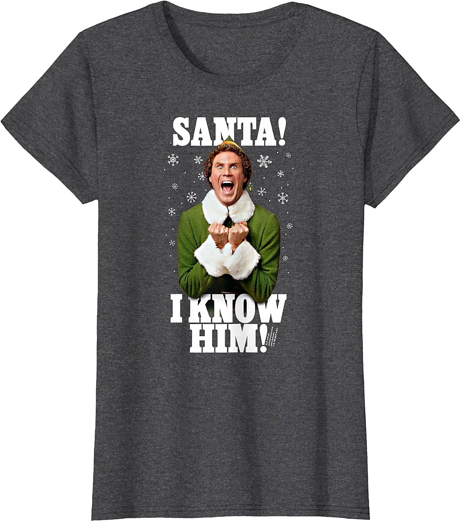 Buddy the Elf T-shirt SANTA! I KNOW HIM! Funny Graphic Tee