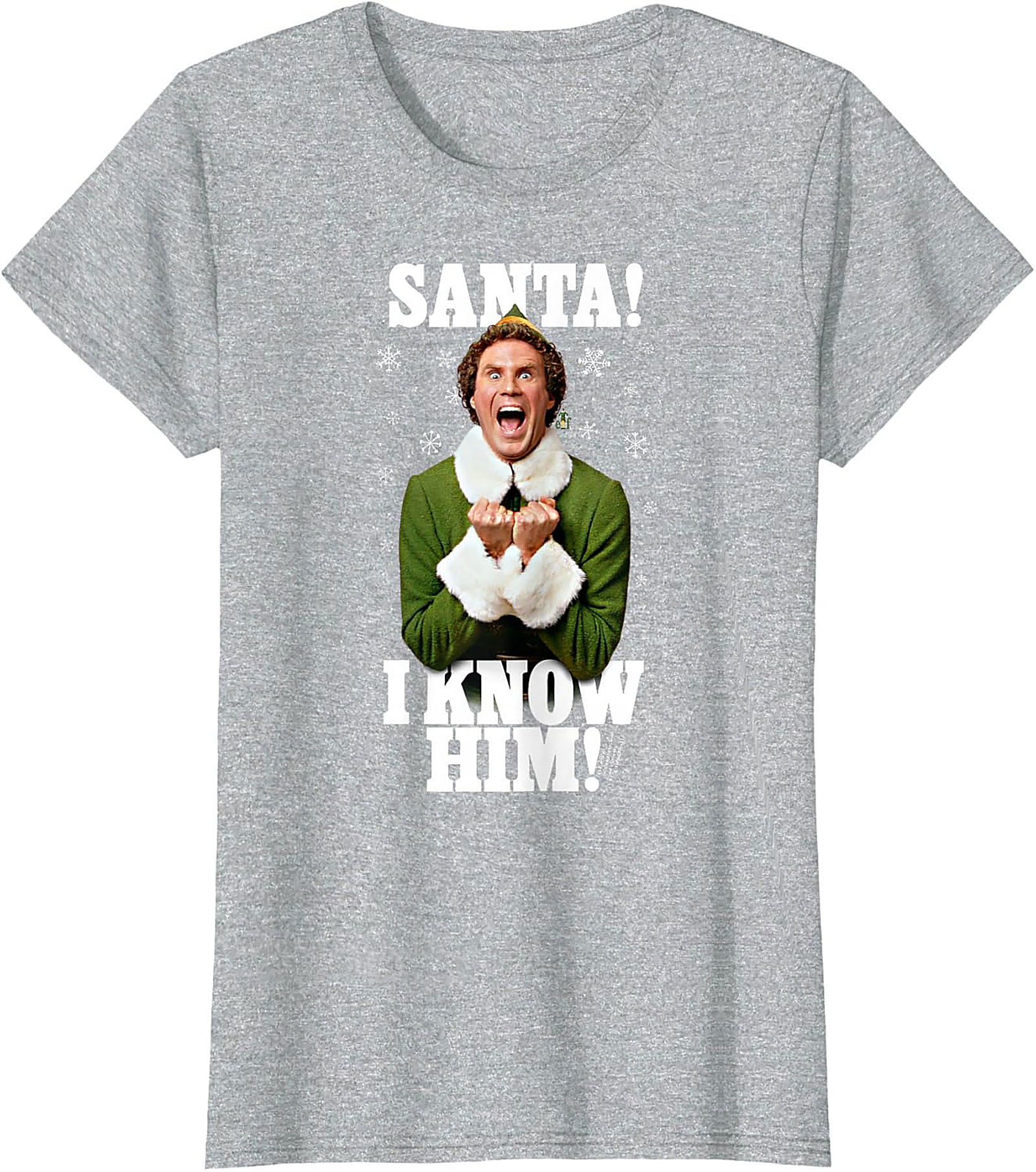 Buddy the Elf T-shirt SANTA! I KNOW HIM! Funny Graphic Tee