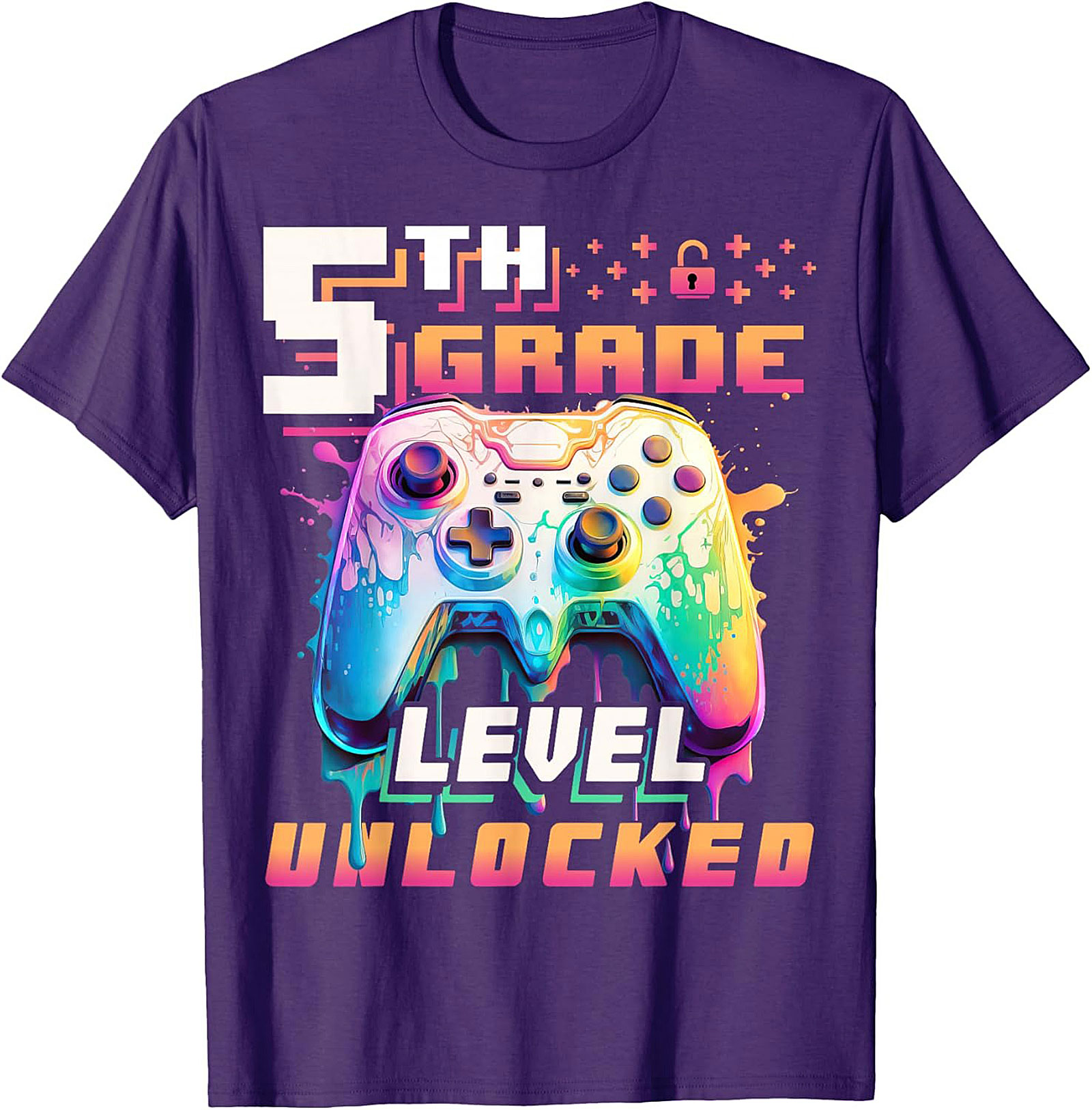 5th Grade Level Unlocked T-shirt | Gamer Back to School Graphic Tee