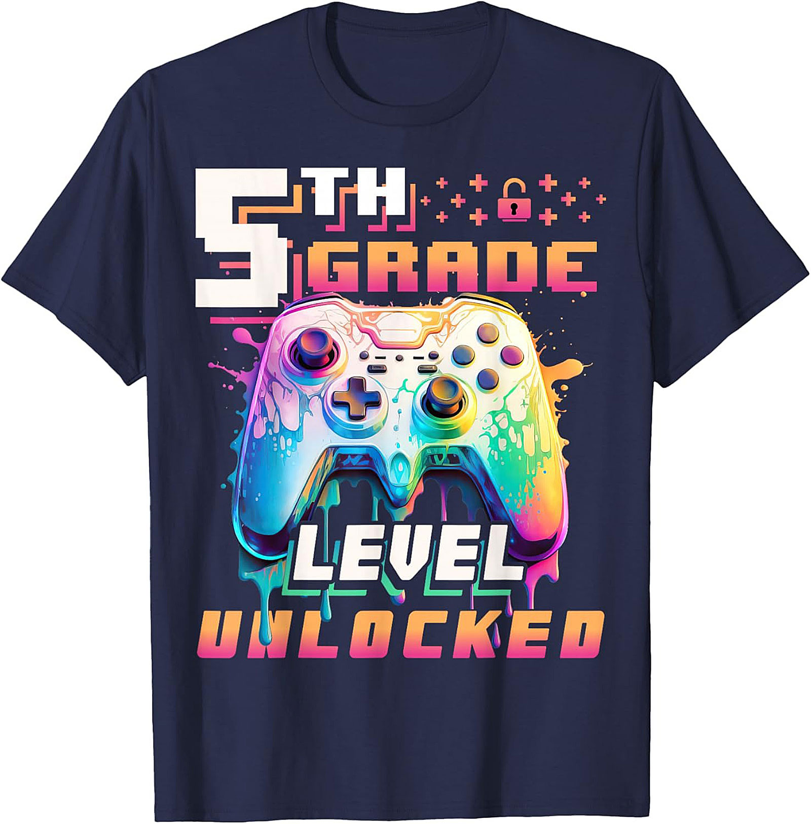 5th Grade Level Unlocked T-shirt | Gamer Back to School Graphic Tee