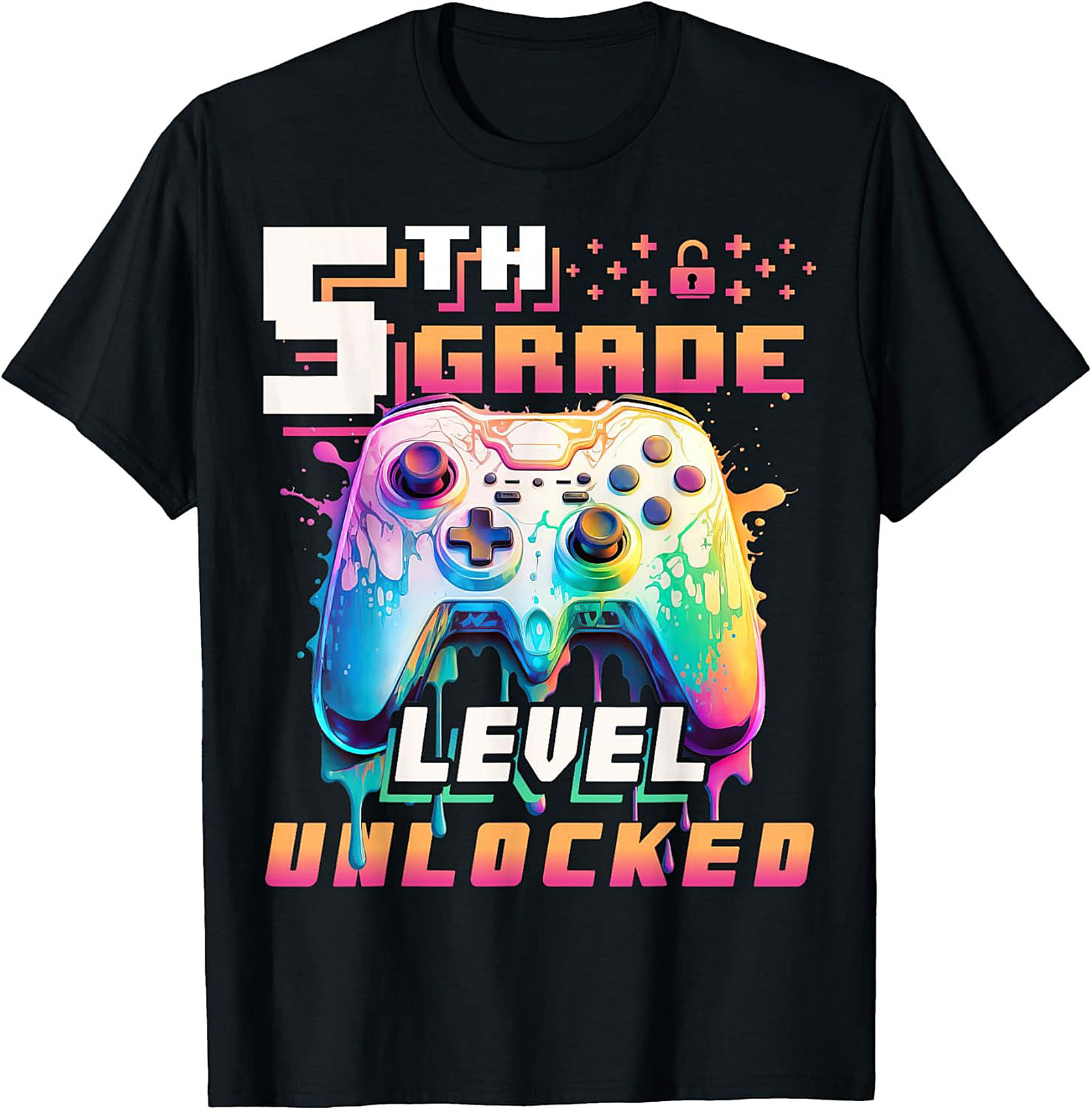 5th Grade Level Unlocked T-shirt | Gamer Back to School Graphic Tee