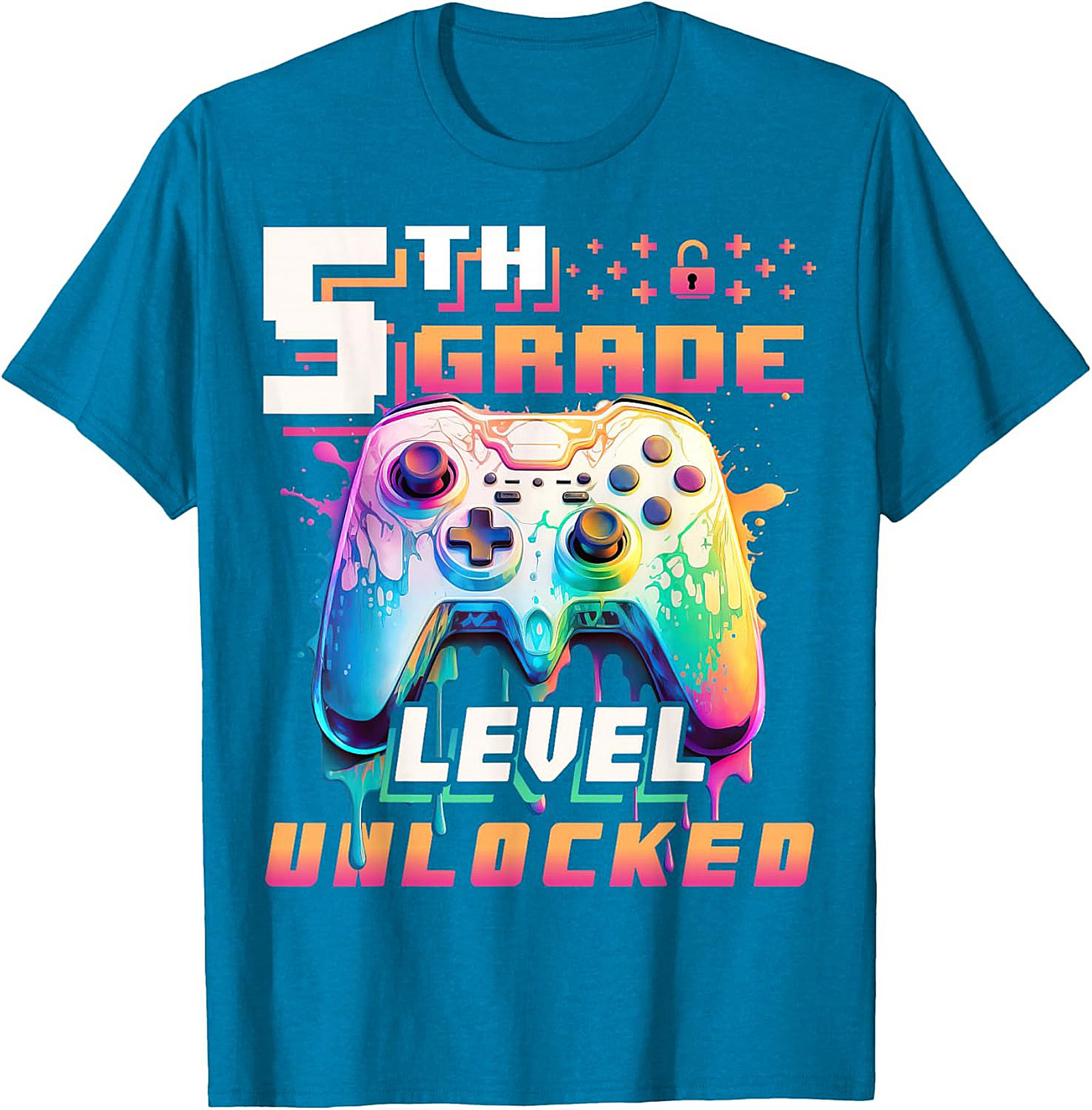 5th Grade Level Unlocked T-shirt | Gamer Back to School Graphic Tee