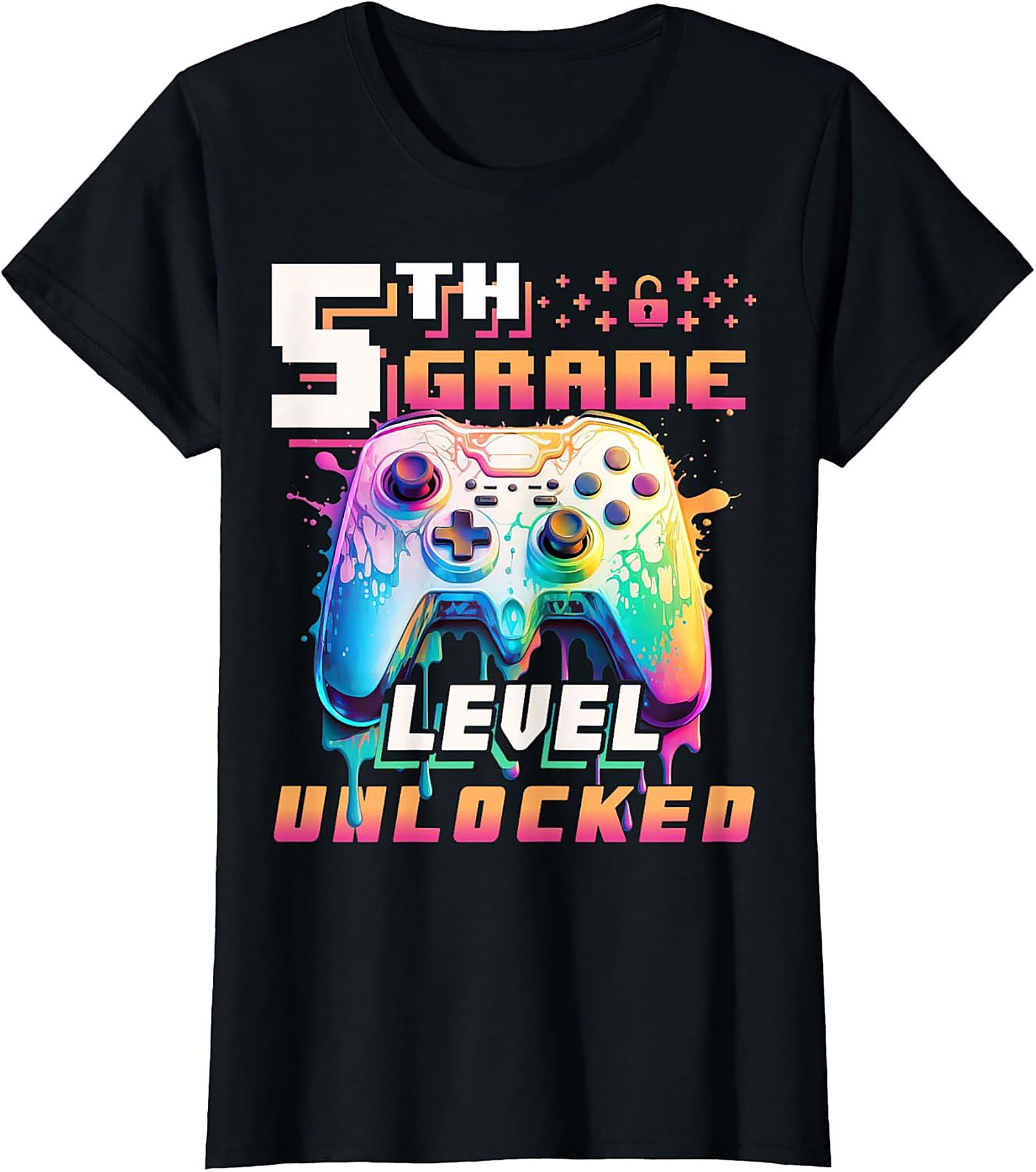5th Grade Level Unlocked T-shirt | Gamer Back to School Graphic Tee