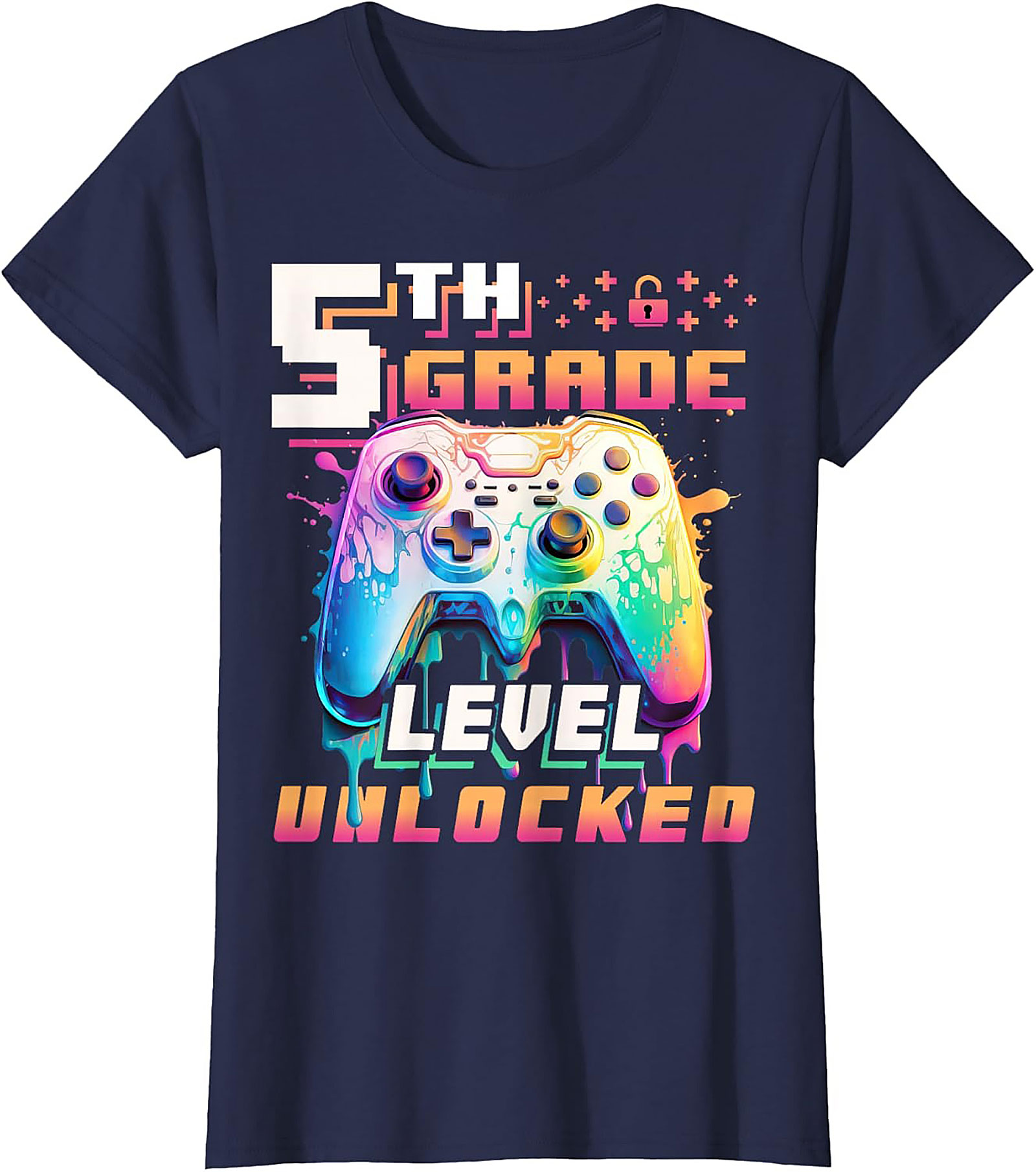 5th Grade Level Unlocked T-shirt | Gamer Back to School Graphic Tee