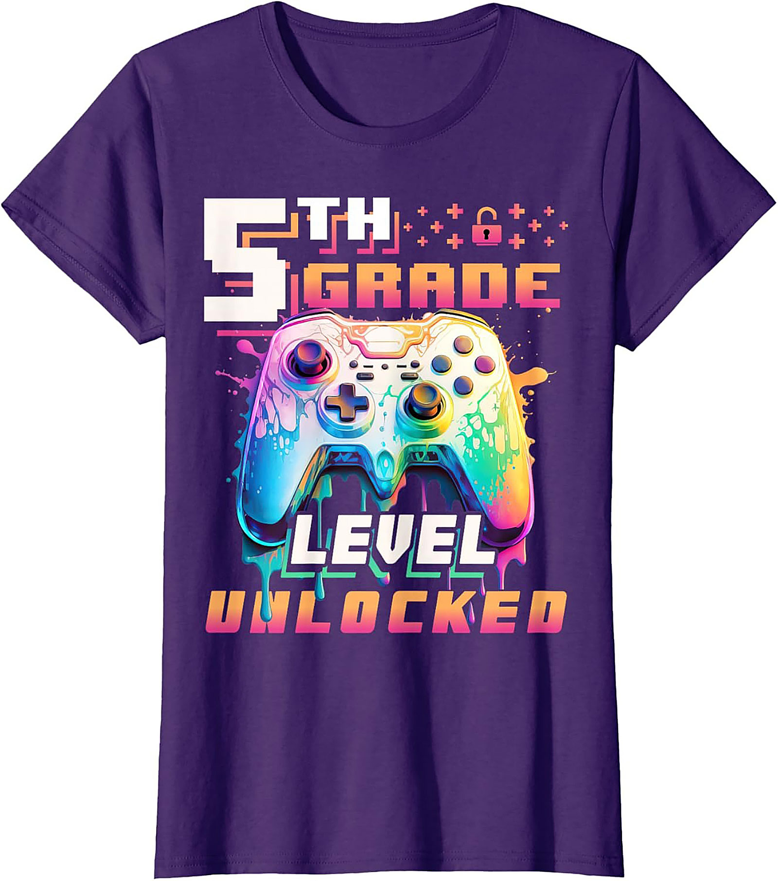 5th Grade Level Unlocked T-shirt | Gamer Back to School Graphic Tee