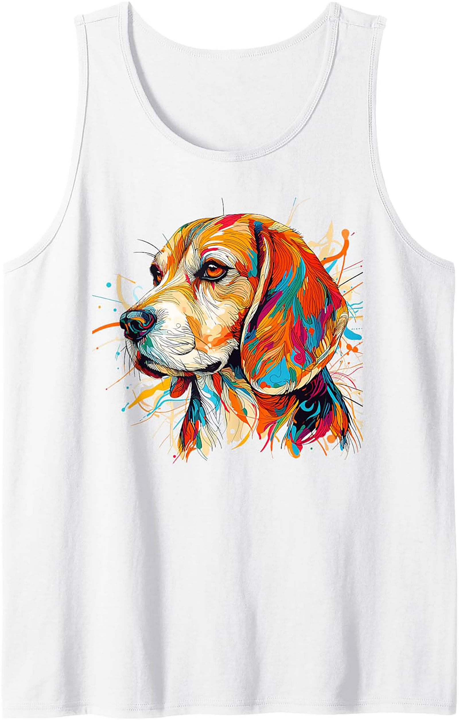 Pop Art Beagle Tank Top – Colorful Dog Graphic Tank