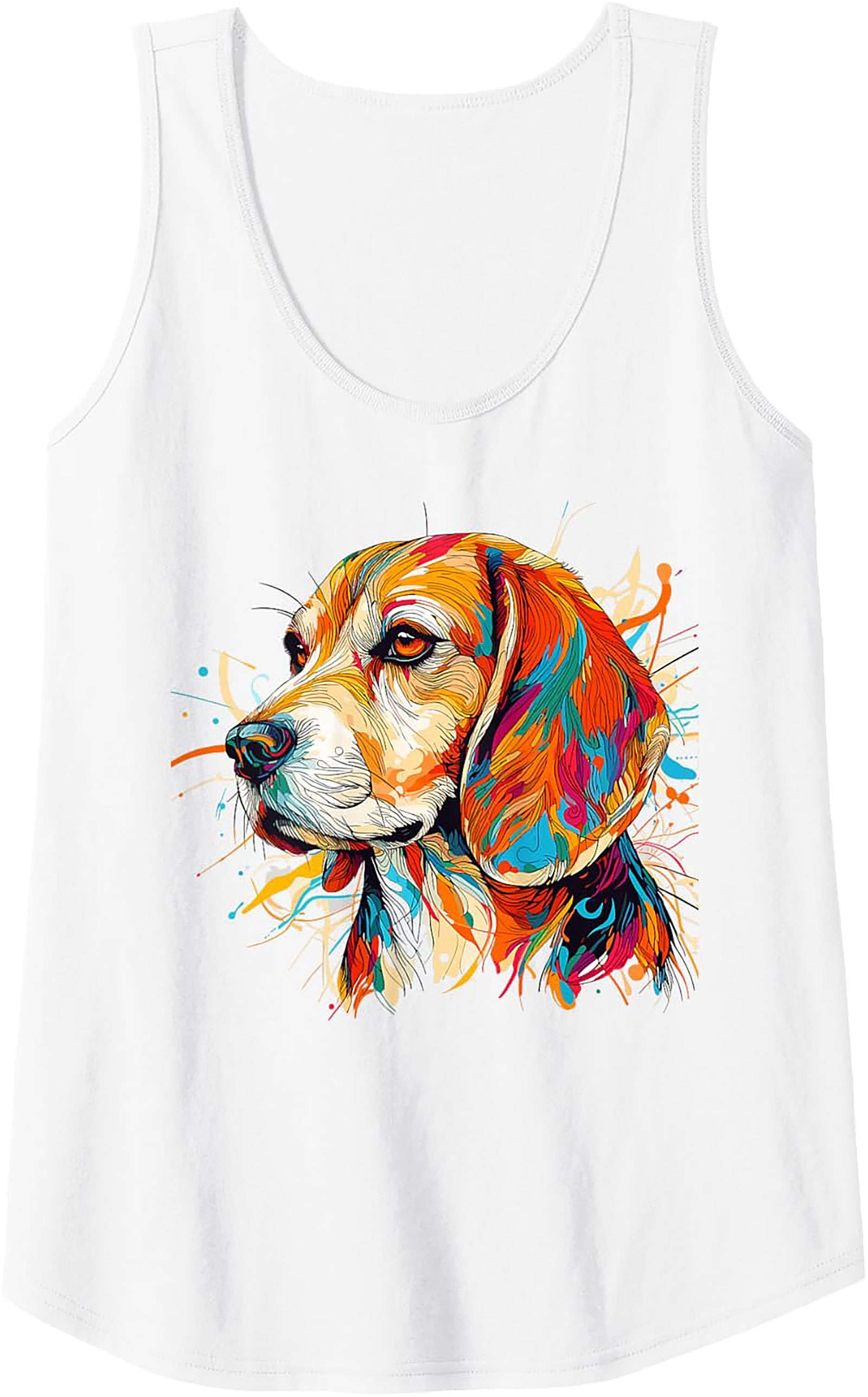 Pop Art Beagle Tank Top – Colorful Dog Graphic Tank