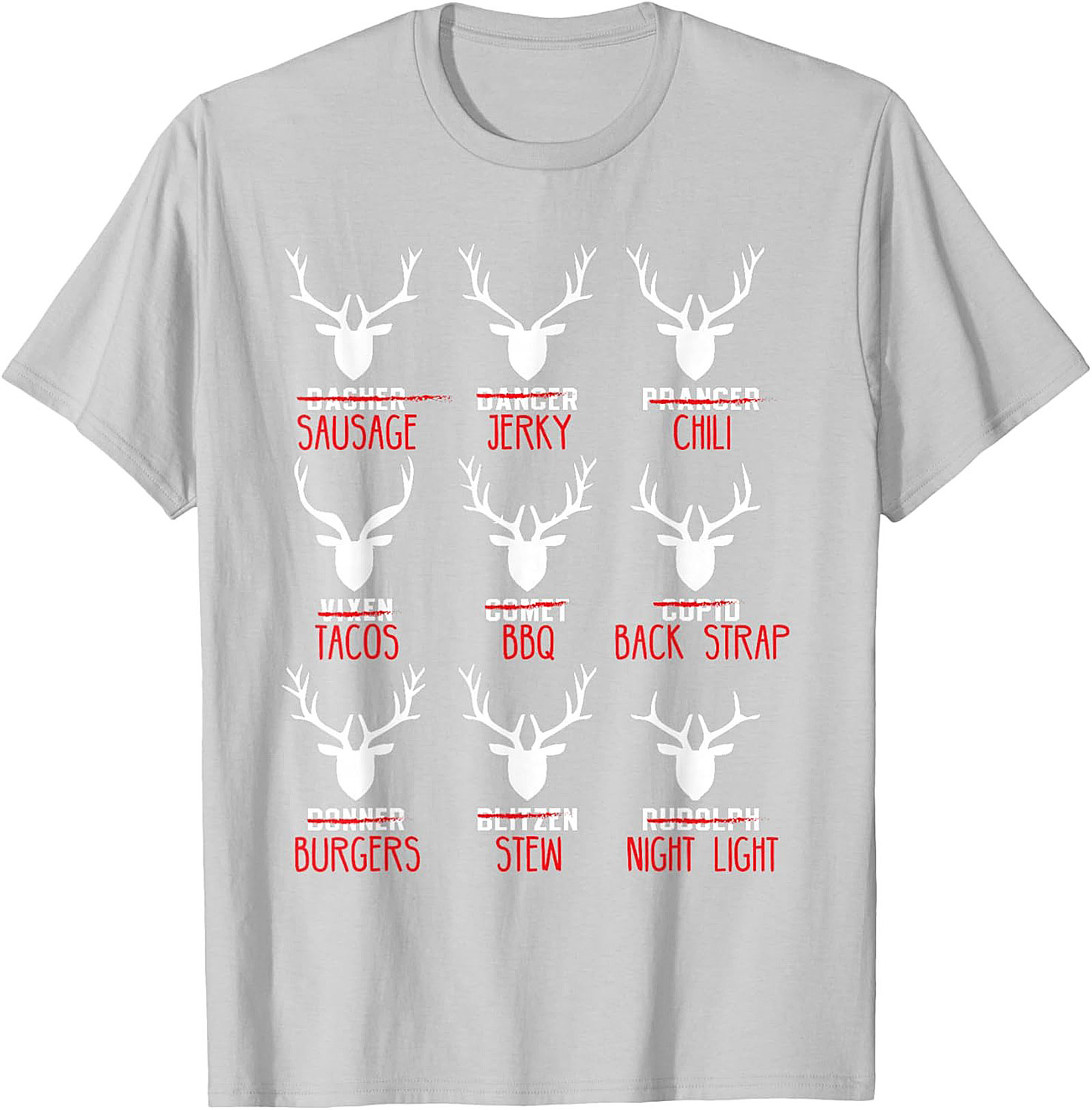 Funny Hunter T-shirt Christmas Reindeer Meat Graphic Tee