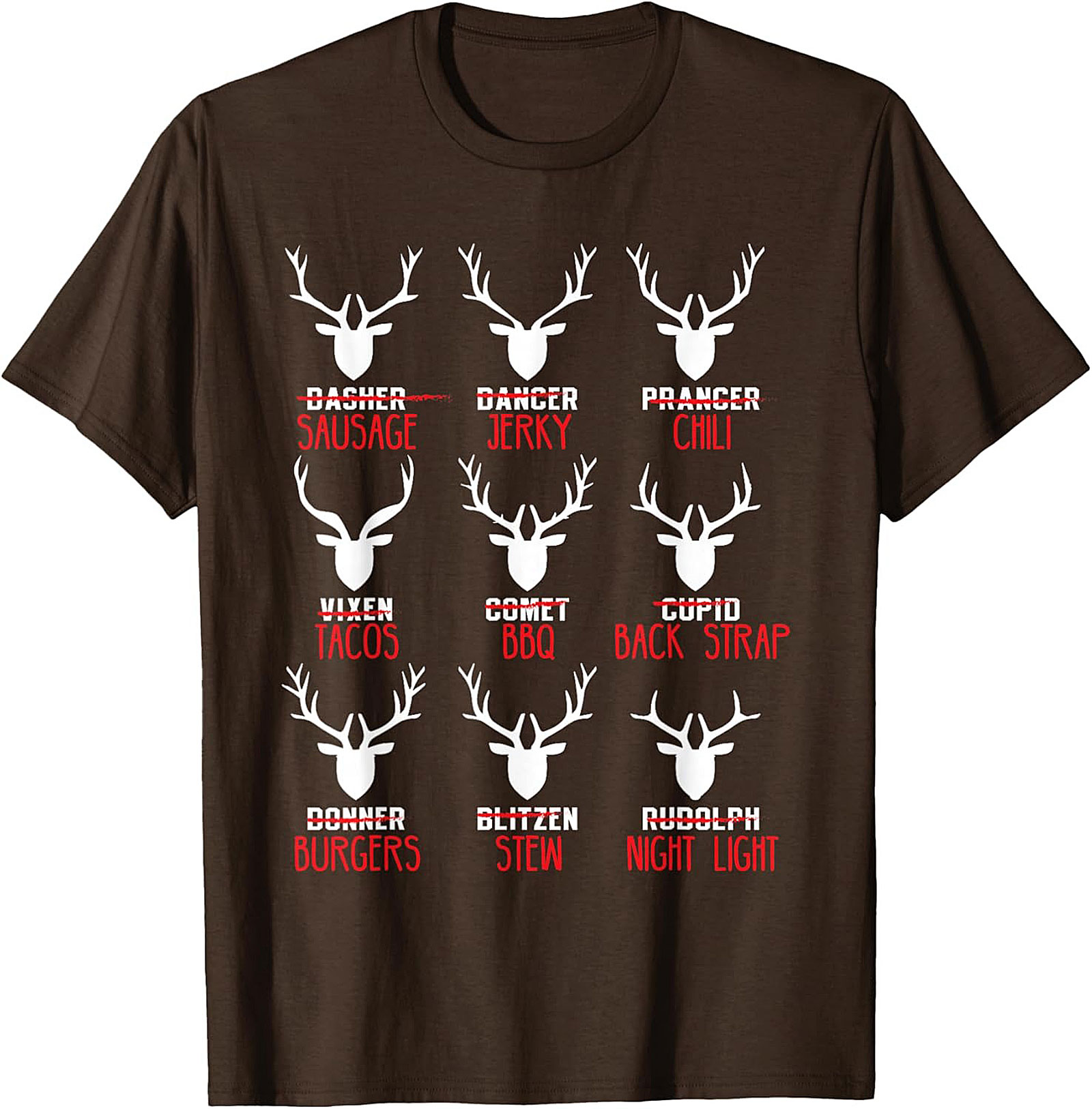 Funny Hunter T-shirt Christmas Reindeer Meat Graphic Tee