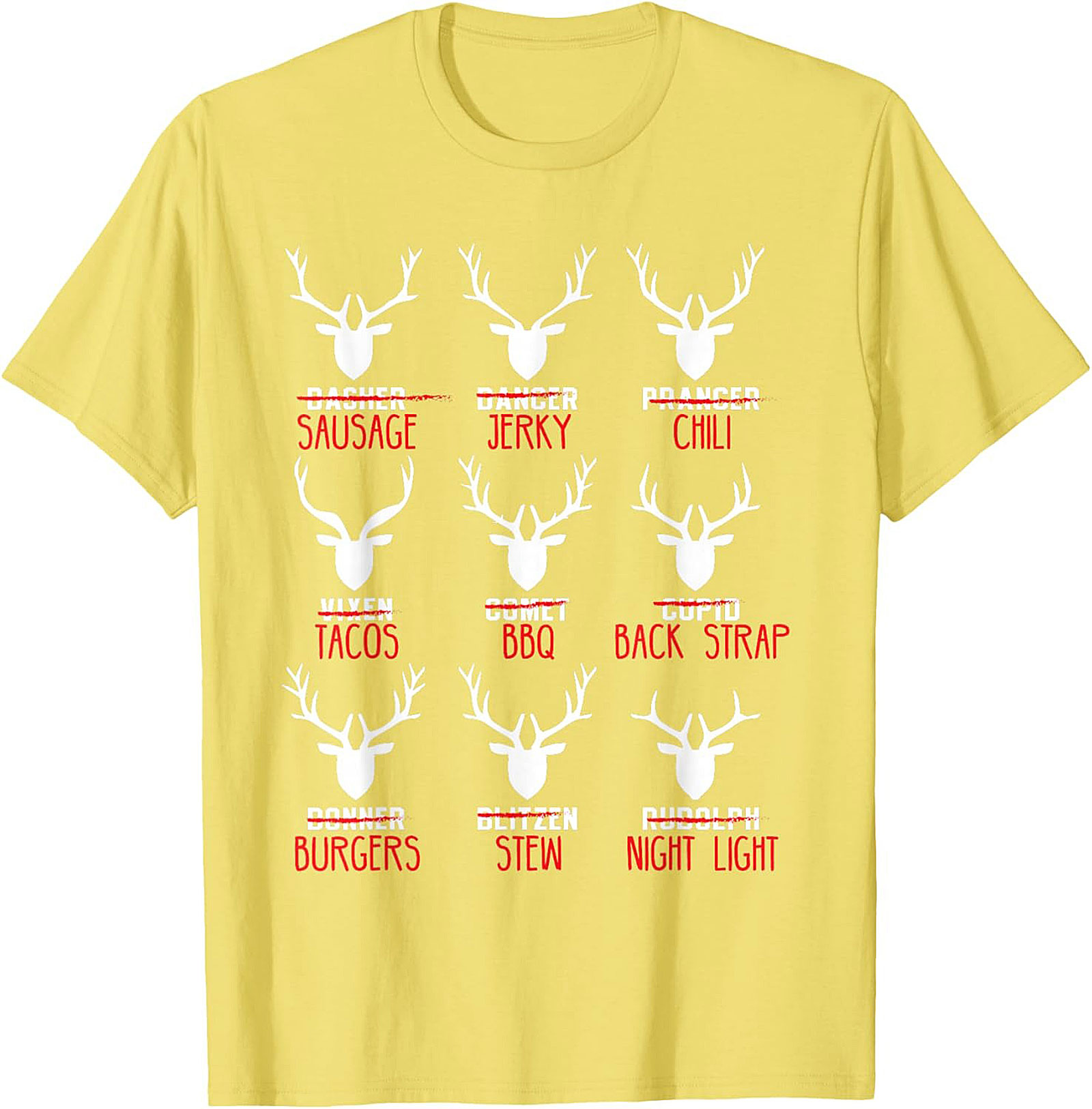 Funny Hunter T-shirt Christmas Reindeer Meat Graphic Tee