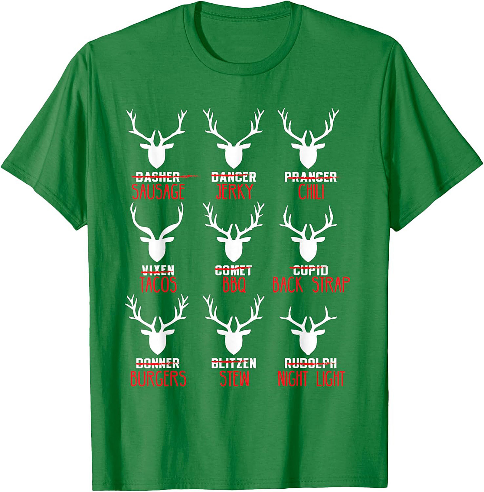 Funny Hunter T-shirt Christmas Reindeer Meat Graphic Tee