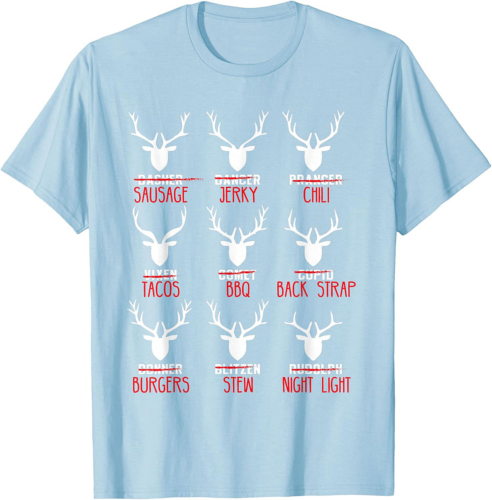 Funny Hunter T-shirt Christmas Reindeer Meat Graphic Tee