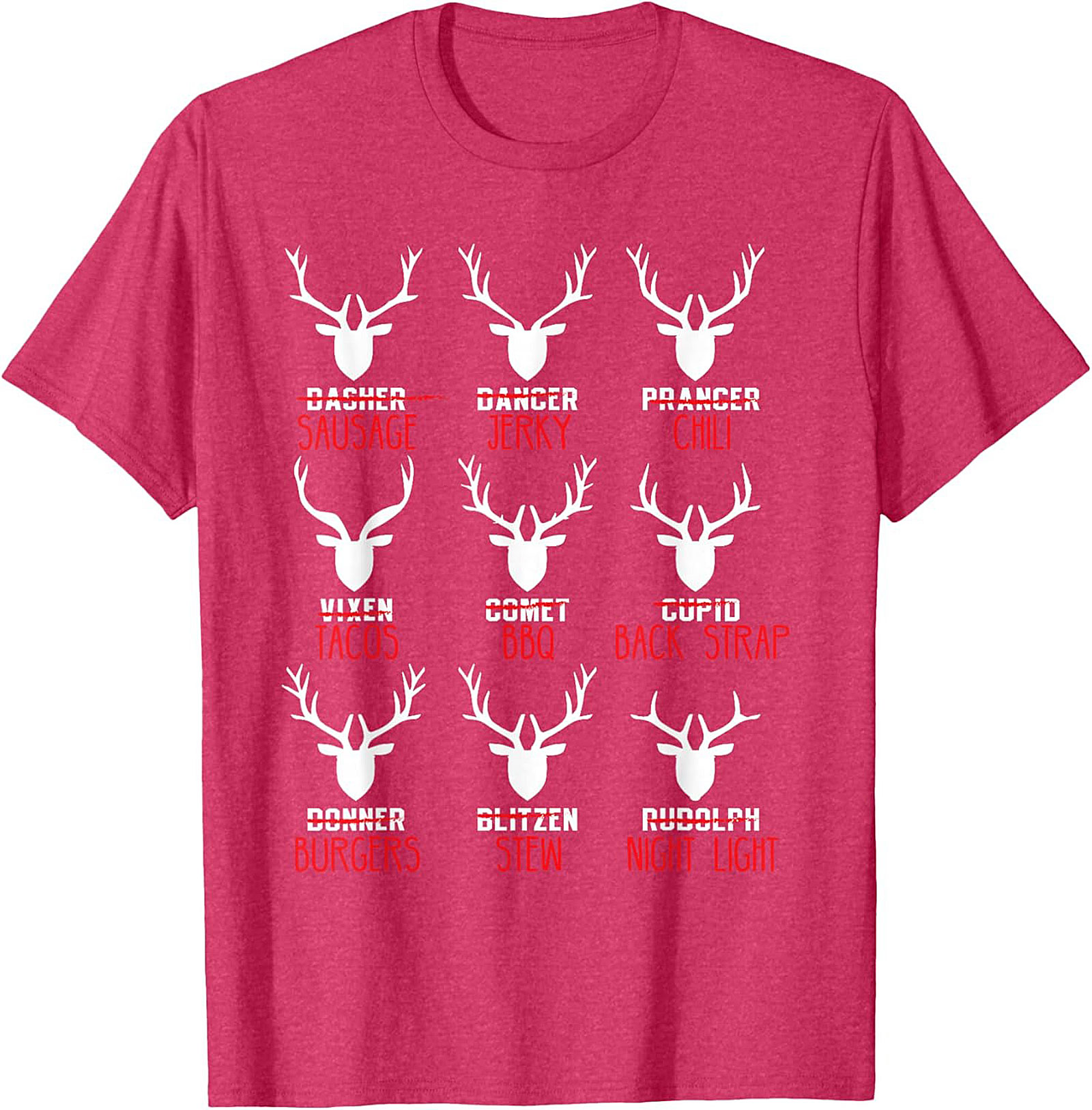 Funny Hunter T-shirt Christmas Reindeer Meat Graphic Tee