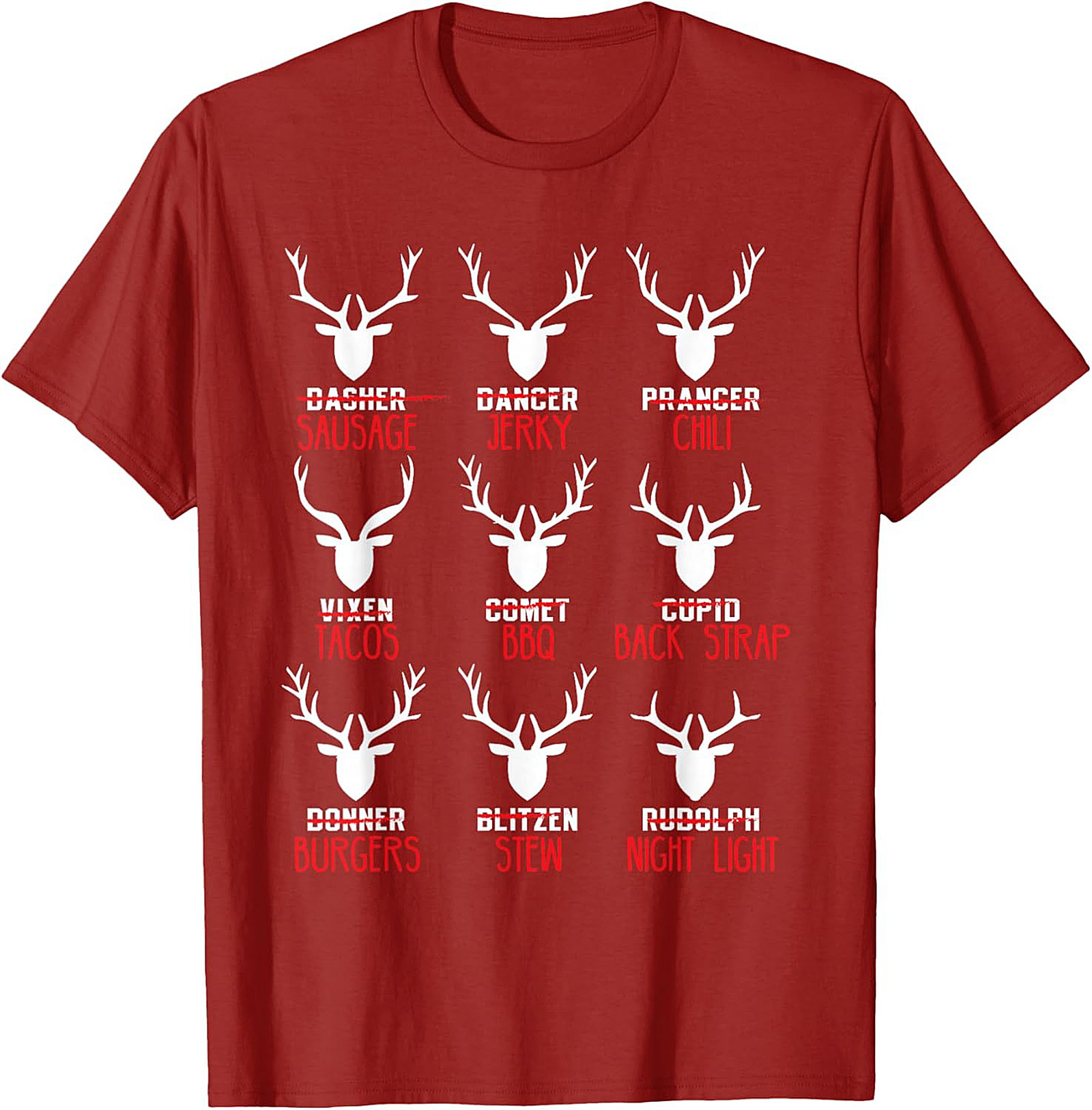 Funny Hunter T-shirt Christmas Reindeer Meat Graphic Tee