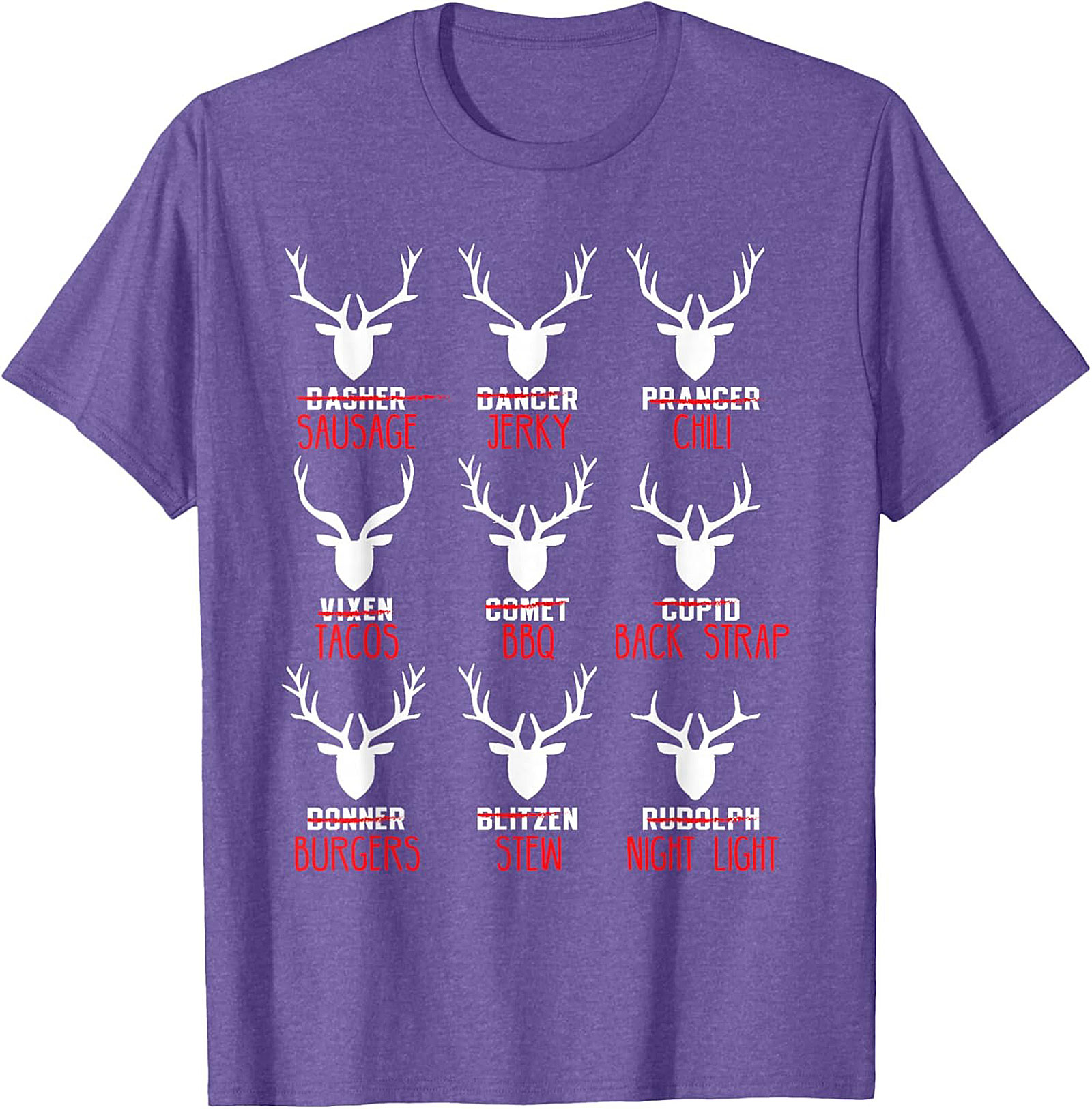 Funny Hunter T-shirt Christmas Reindeer Meat Graphic Tee