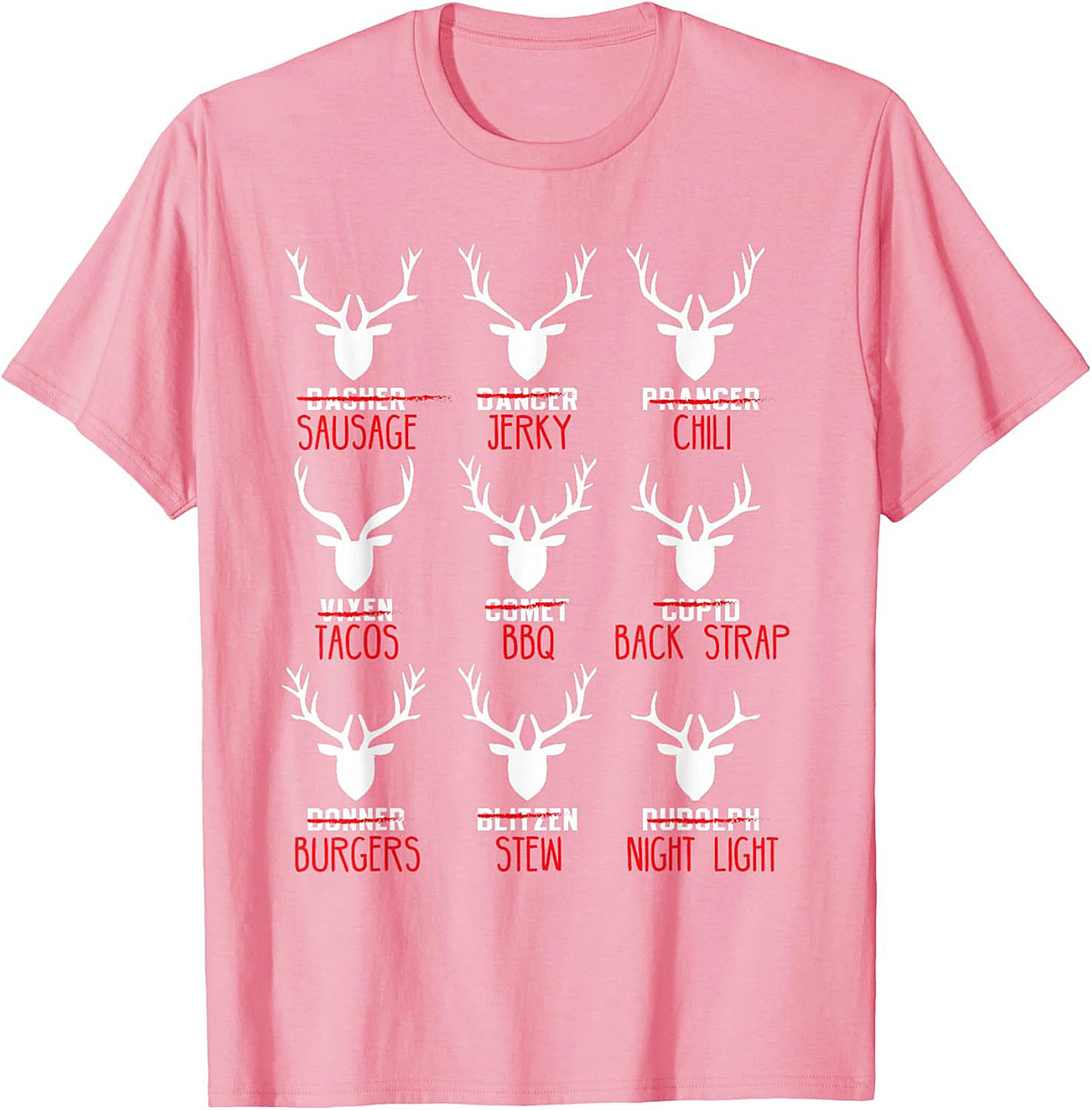 Funny Hunter T-shirt Christmas Reindeer Meat Graphic Tee