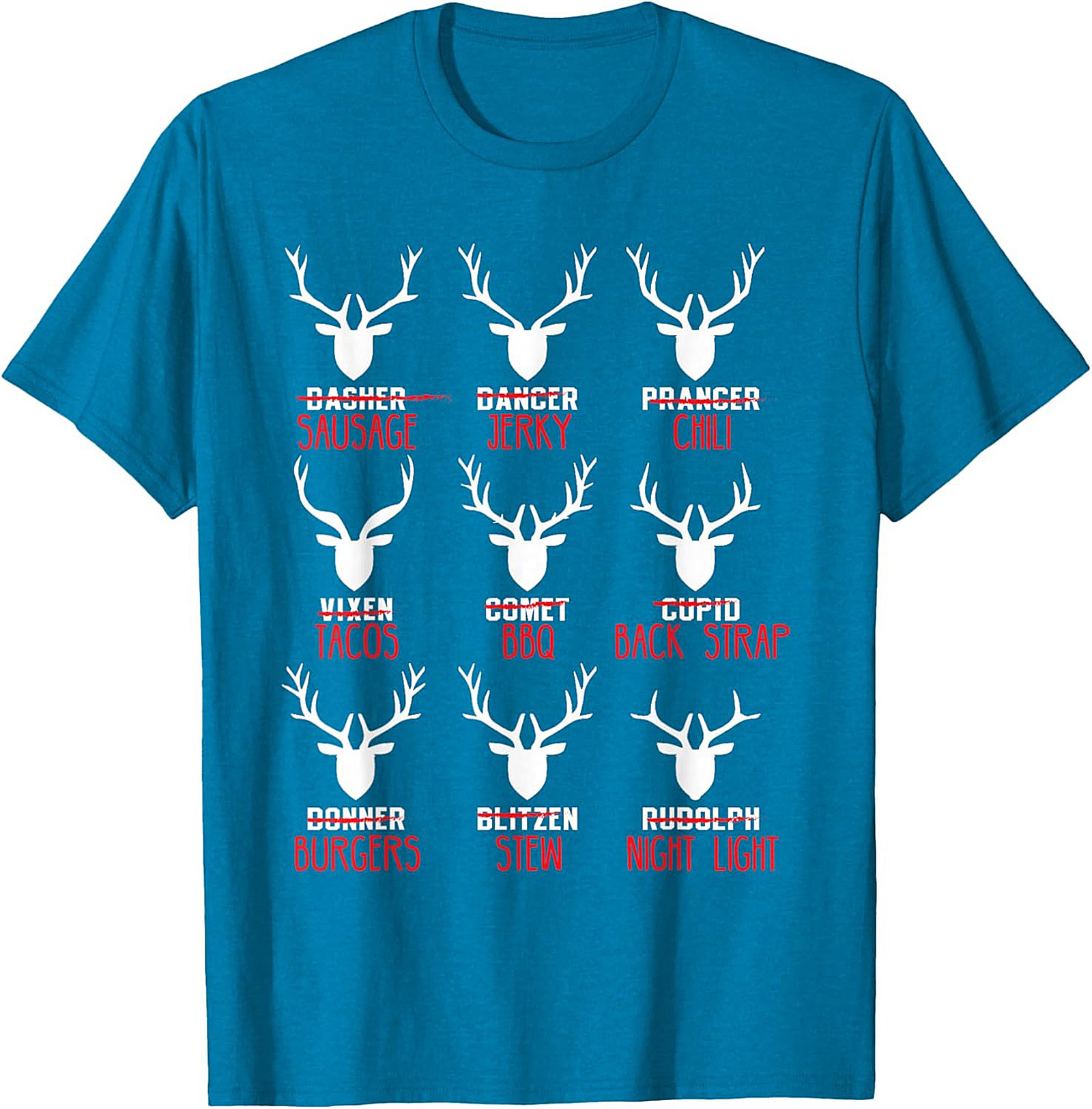 Funny Hunter T-shirt Christmas Reindeer Meat Graphic Tee