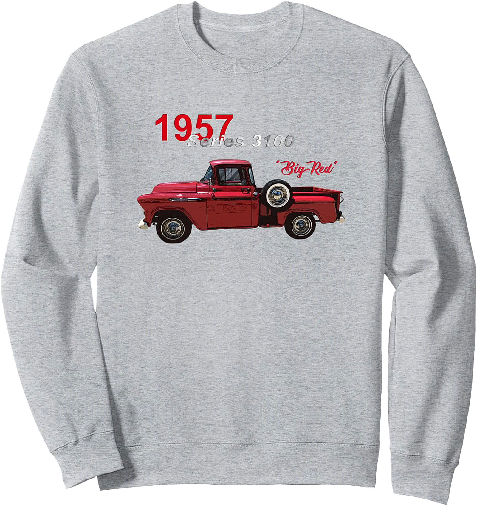 1957 Vintage Truck Crewneck Sweatshirt - "Big Red"