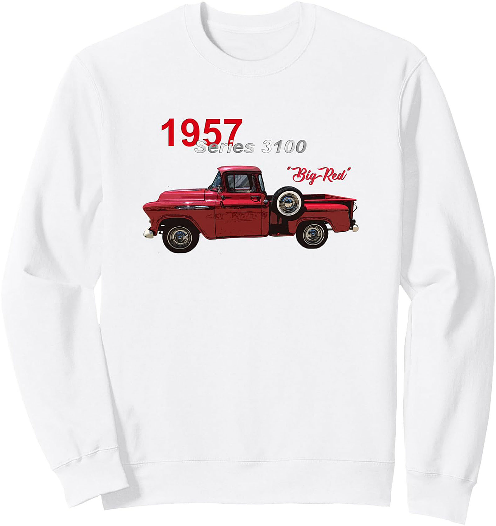 1957 Vintage Truck Crewneck Sweatshirt - "Big Red"