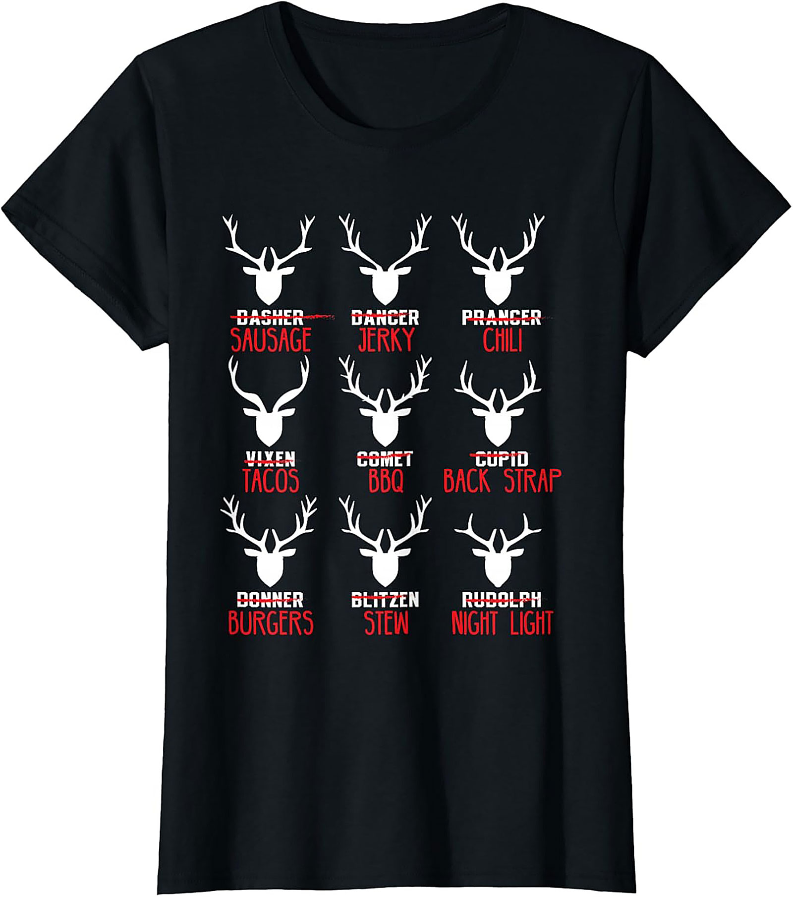 Funny Hunter T-shirt Christmas Reindeer Meat Graphic Tee