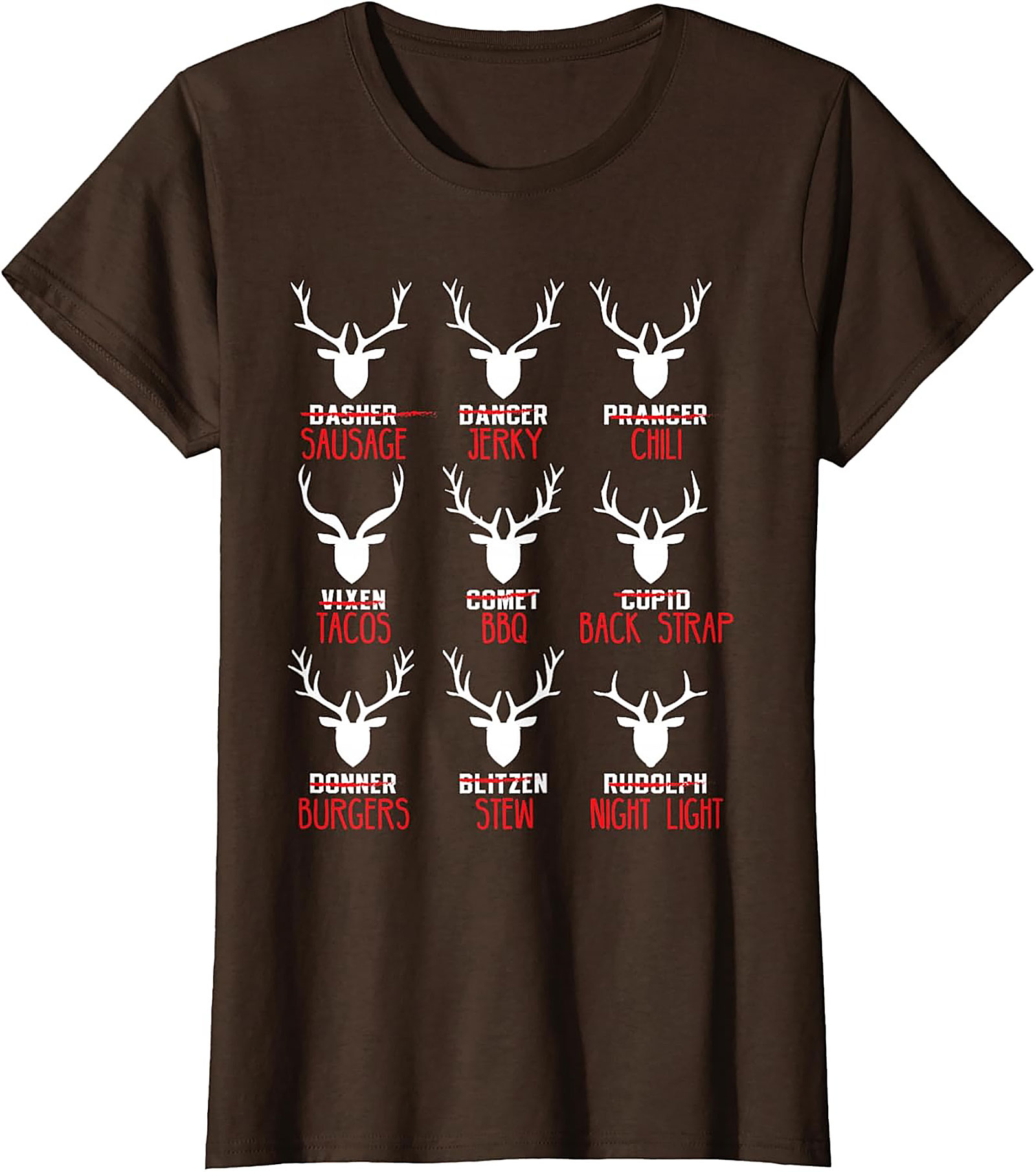 Funny Hunter T-shirt Christmas Reindeer Meat Graphic Tee