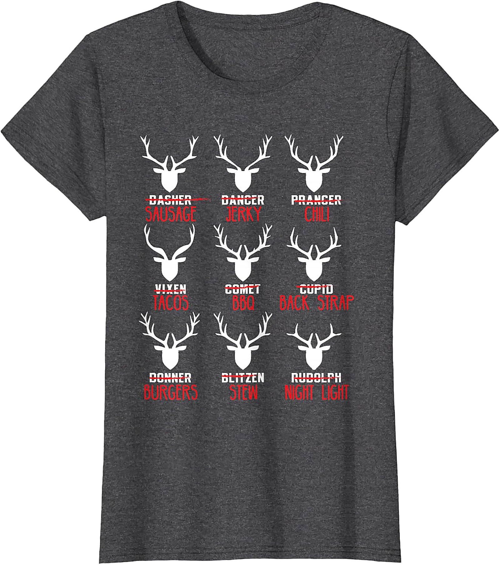 Funny Hunter T-shirt Christmas Reindeer Meat Graphic Tee