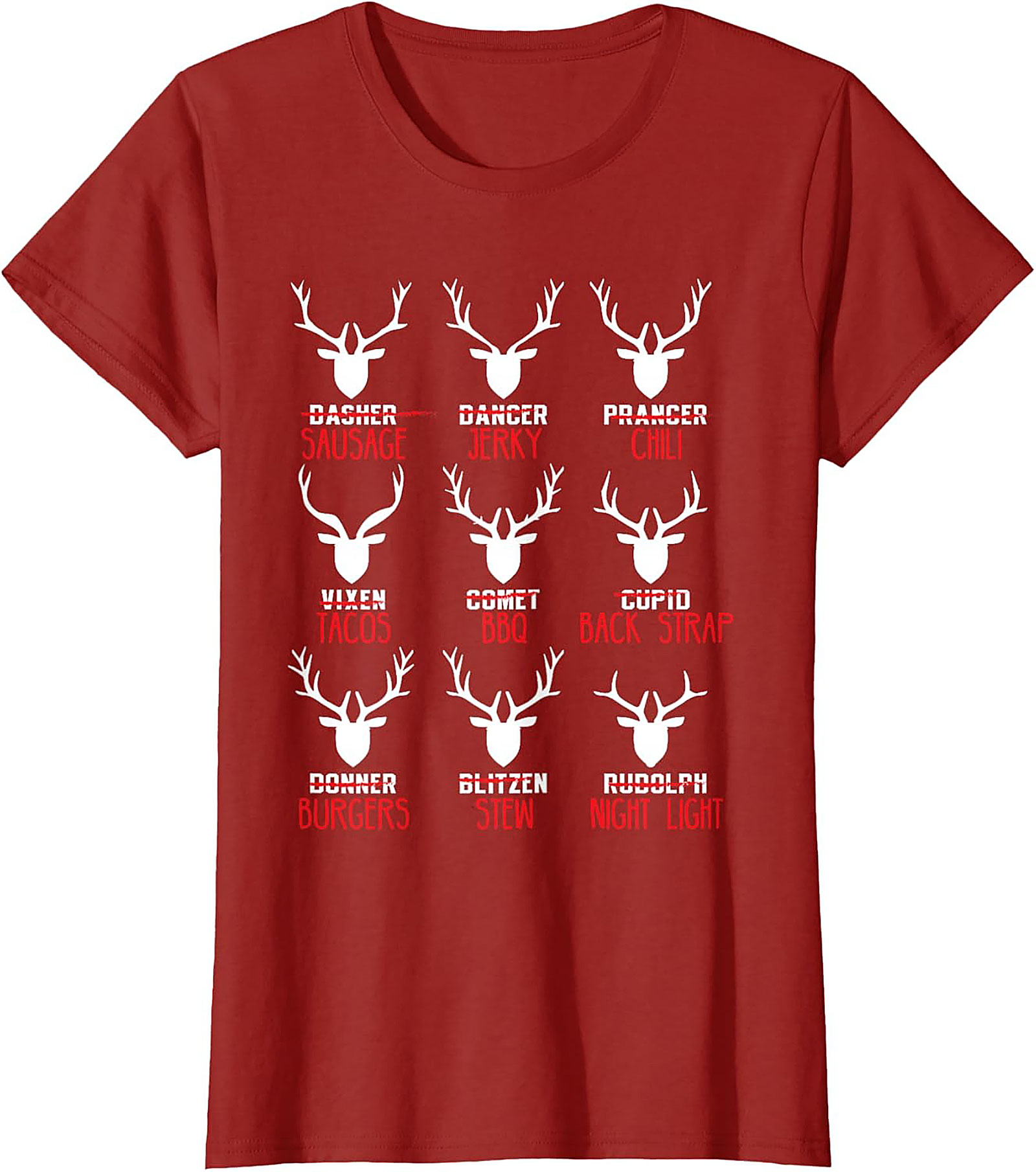 Funny Hunter T-shirt Christmas Reindeer Meat Graphic Tee