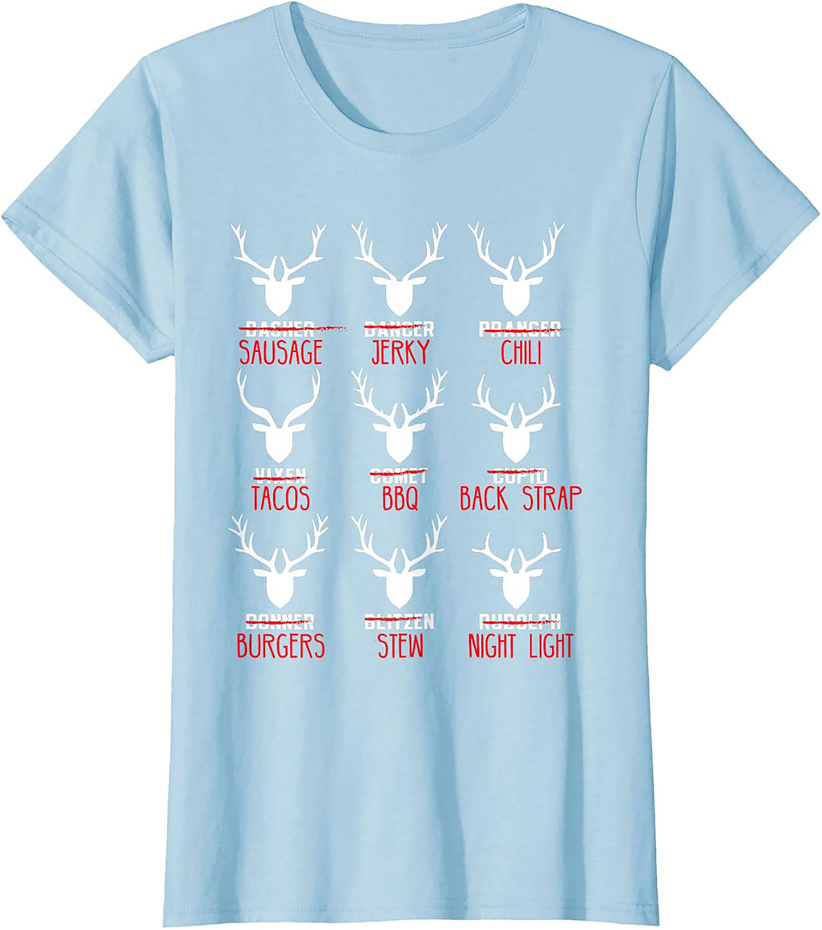 Funny Hunter T-shirt Christmas Reindeer Meat Graphic Tee
