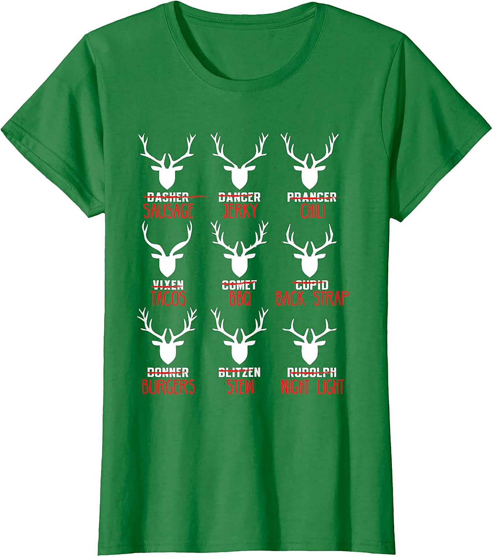 Funny Hunter T-shirt Christmas Reindeer Meat Graphic Tee