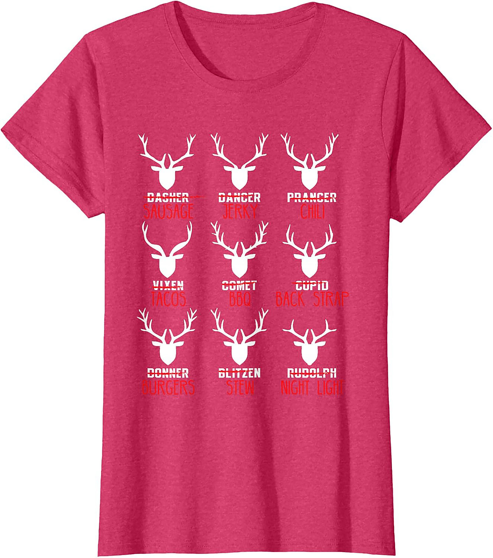Funny Hunter T-shirt Christmas Reindeer Meat Graphic Tee