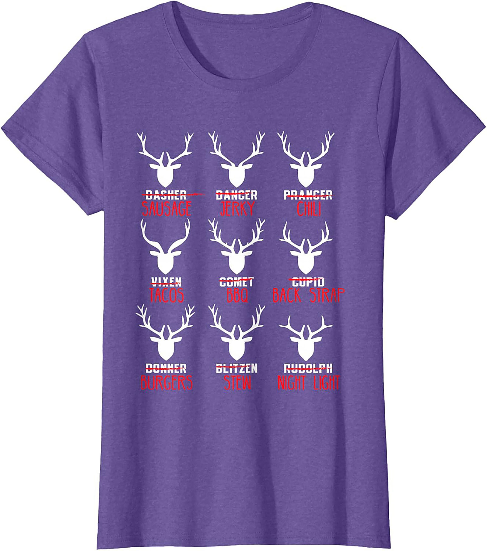 Funny Hunter T-shirt Christmas Reindeer Meat Graphic Tee